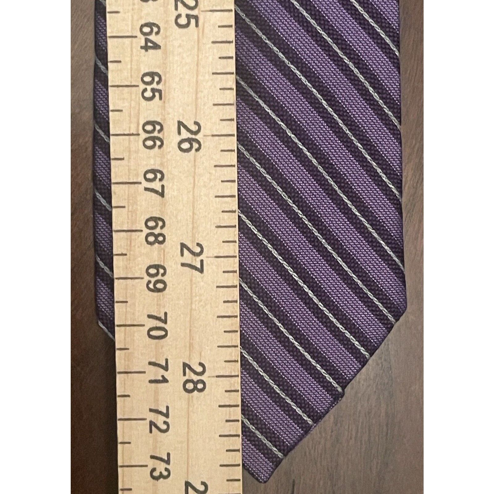 Murano Murano Purple 100% Silk Men’s Neck Tie Made In China Size ONE SIZE - 5 Thumbnail