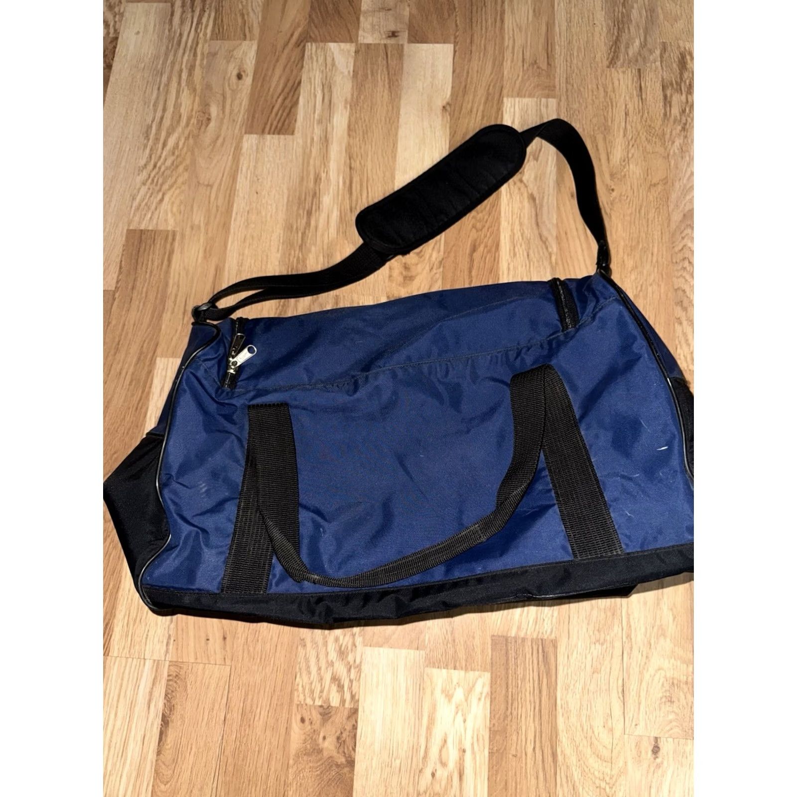 Nike VINTAGE Nike Swoosh Duffle Bag 90's Blue Large Gym Sports Bag Mens Size ONE SIZE - 3 Thumbnail