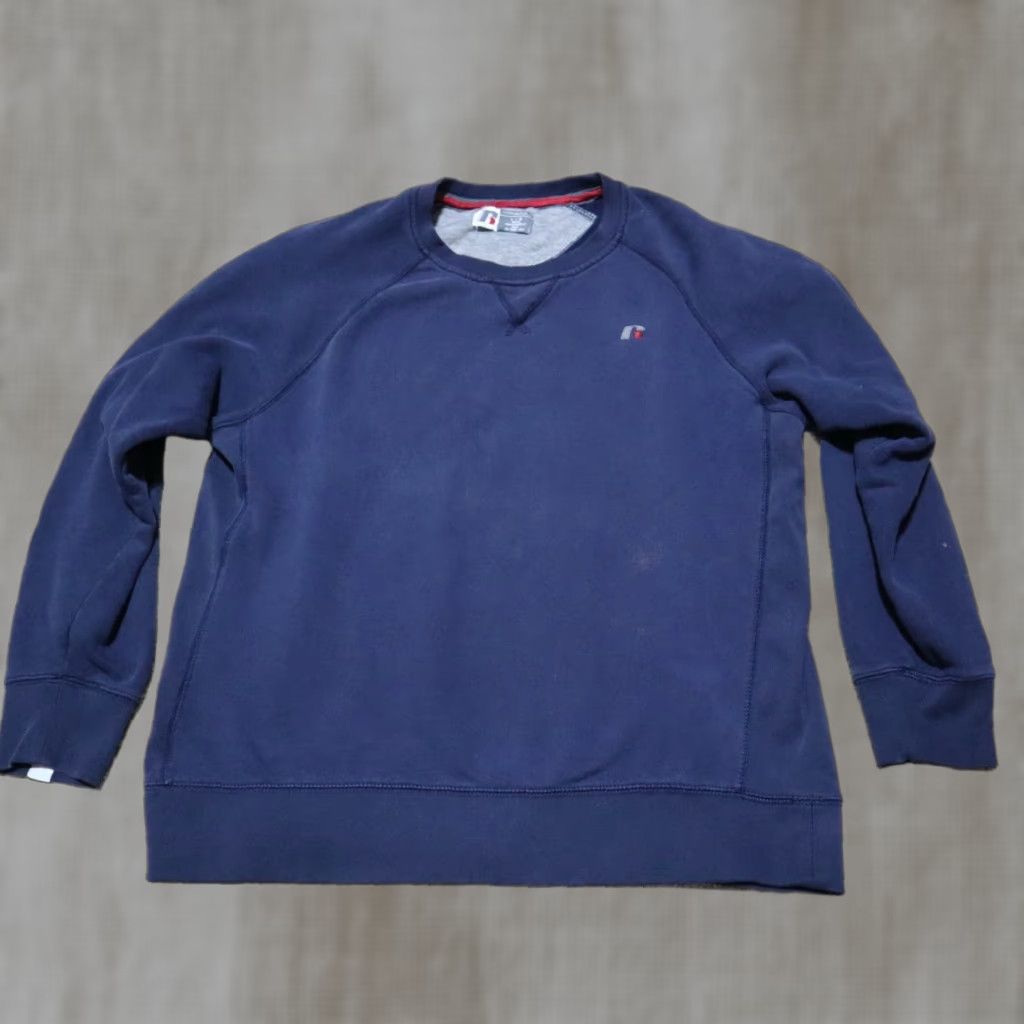 Russell Athletic VINTAGE Russell Athletic Mens Pullover Sweater Crew Neck Long Sleeve Blue USA L Size US L / EU 52-54 / 3 - 1 Thumbnail