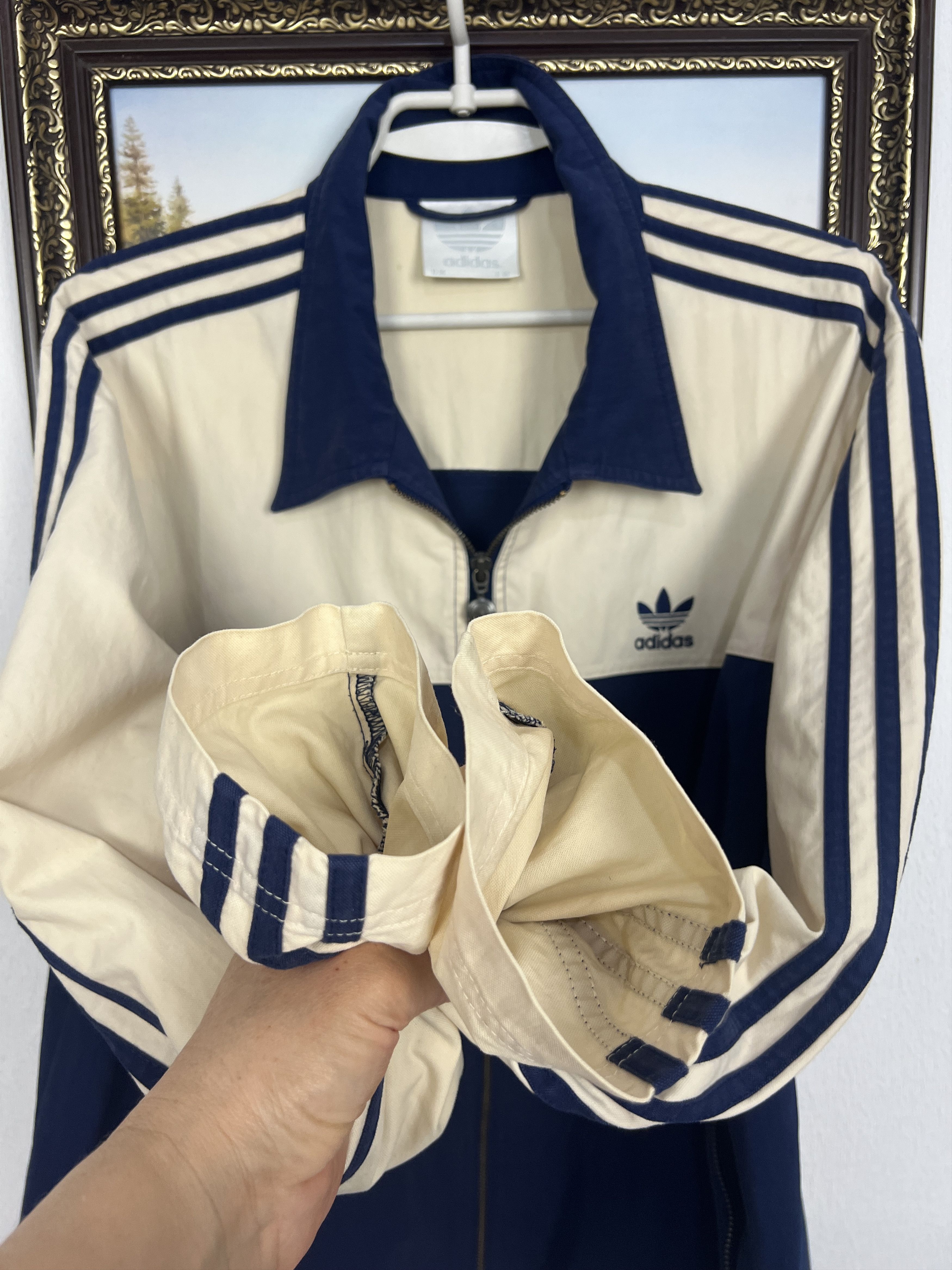 Adidas Vintage 90's Adidas Beige Jacket Zip Track Top Rare Hype Size US M / EU 48-50 / 2 - 6 Thumbnail