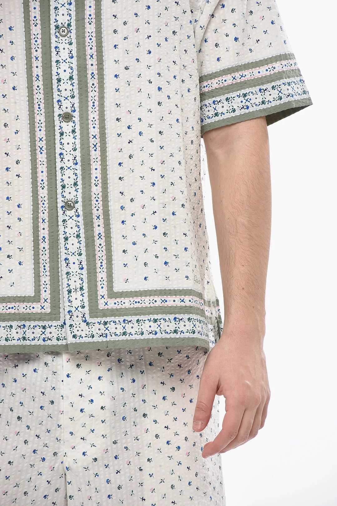 Givenchy og1mm0326 Textured Cotton Bowling Shirt in White Size US XS / EU 42 / 0 - 3 Thumbnail