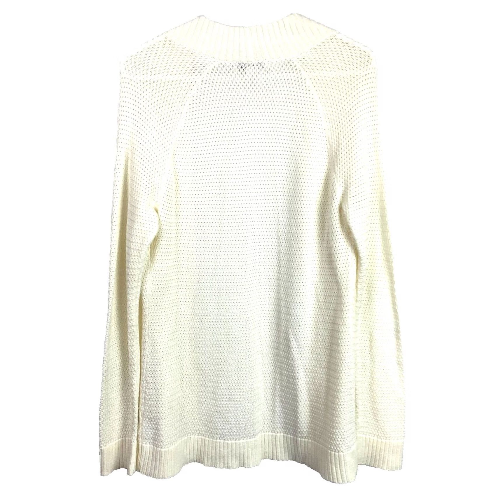 Coldwater Creek Coldwater Creek Open Knit Flyaway Ivory Sweater Cardigan Womens Medium 10-12 Size M / US 6-8 / IT 42-44 - 4 Thumbnail