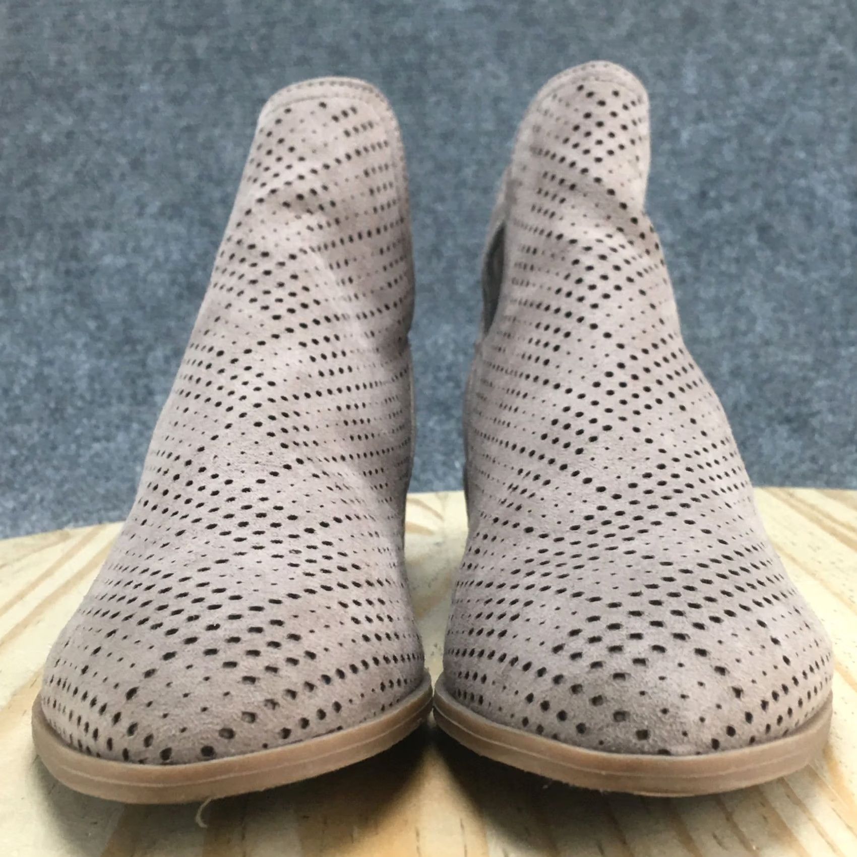 BKE BKE Boots Women Ankle Bootie Brown Perforated Casual Round Toe Block Heel Shoes 8 US Menus Womens Size US 8 / IT 38 - 7 Thumbnail