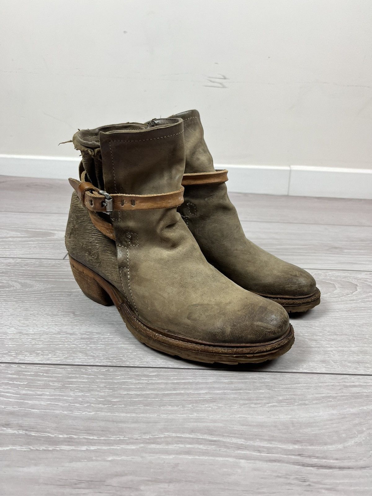 A.S.98 A.S. 98 Airsteps Avante Garde Beige Leather Heel Boots Size US 8 / IT 38 - 5 Thumbnail