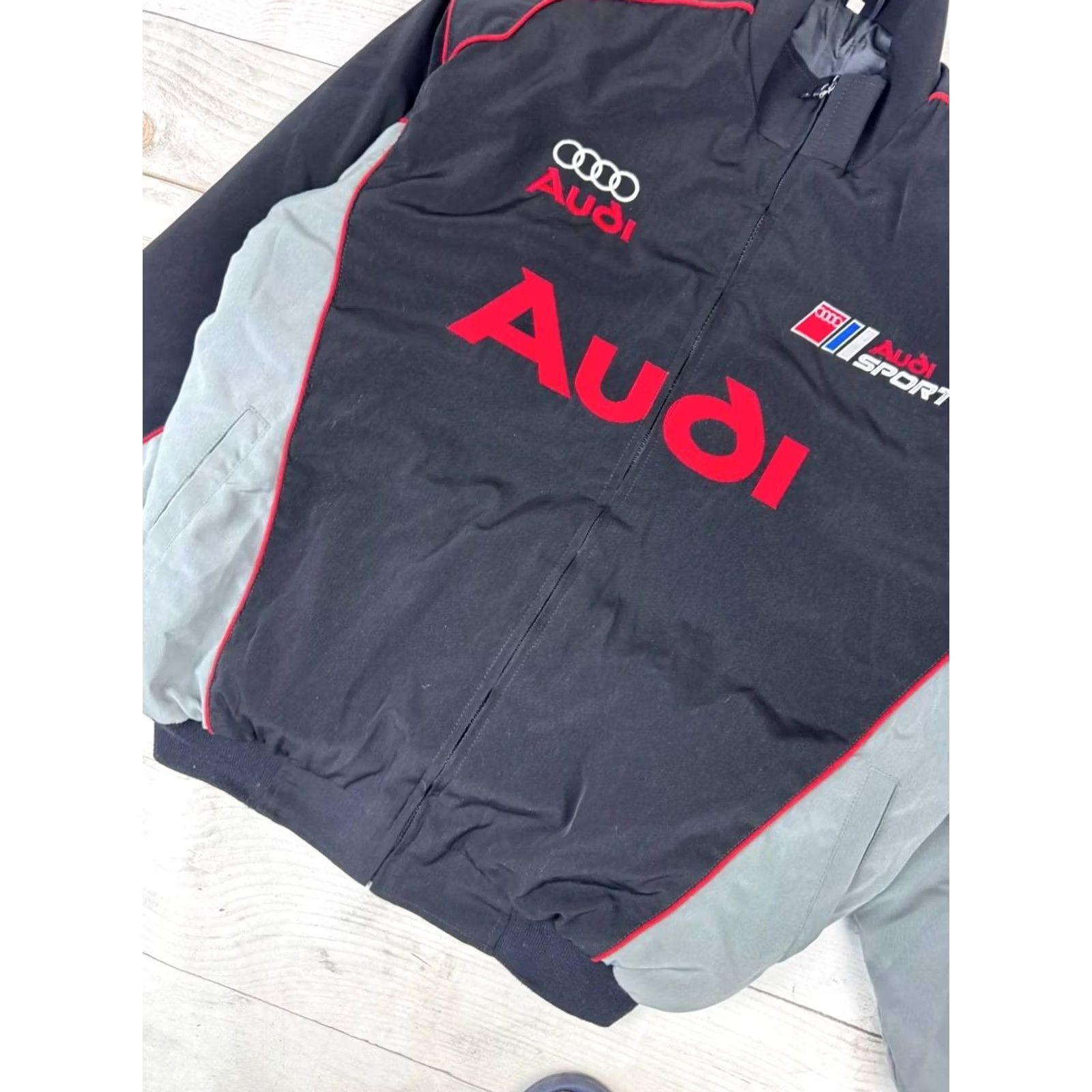 Logo 7 VINTAGE Audi Sport Bomber Racing Jacket Men XL Black Size US XL / EU 56 / 4 - 3 Thumbnail