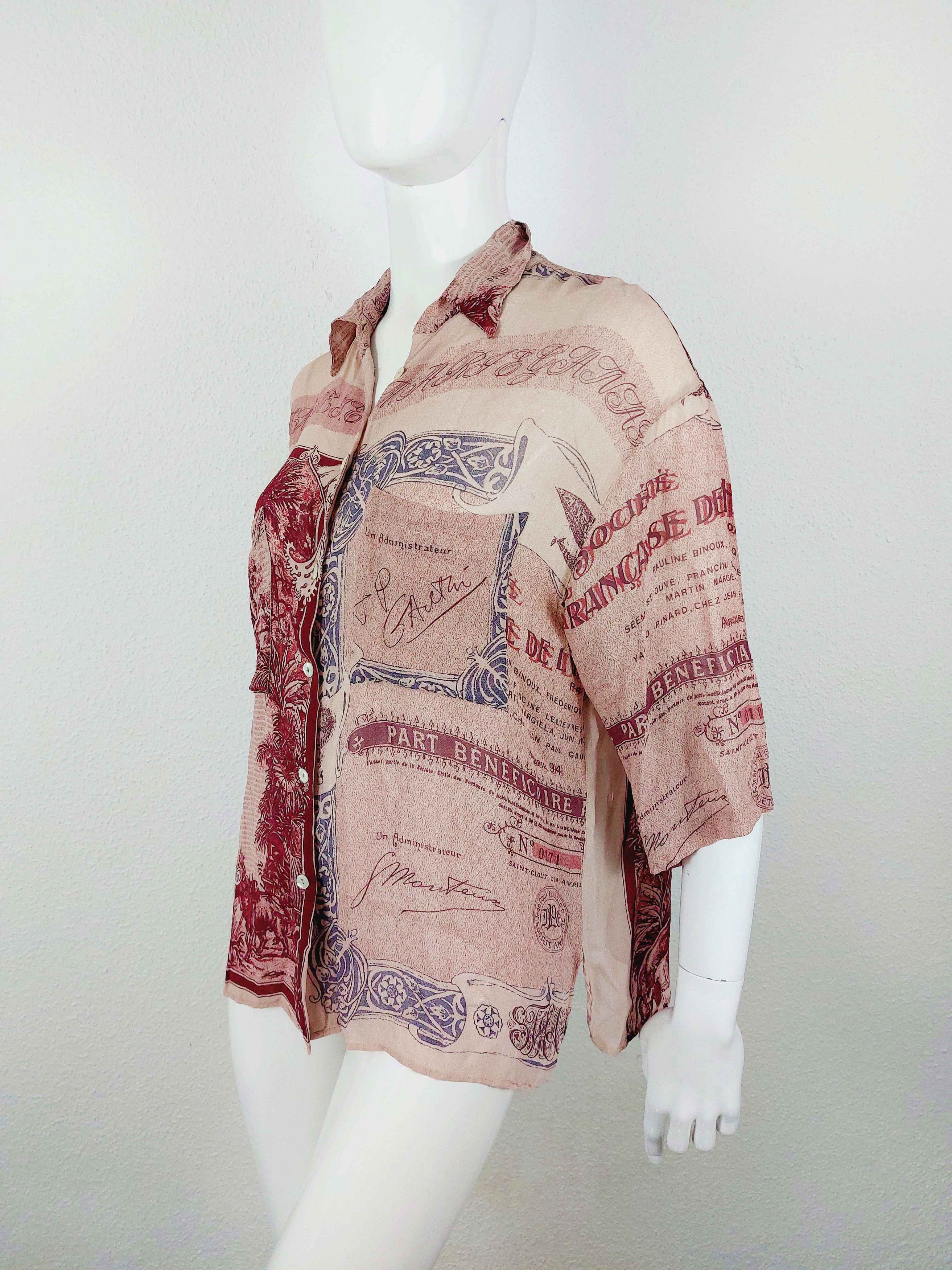 Jean Paul Gaultier 1986 Jean Paul Gaultier Pour Gibo Savana Africa Stamp Shirt Size US M / EU 48-50 / 2 - 9 Thumbnail