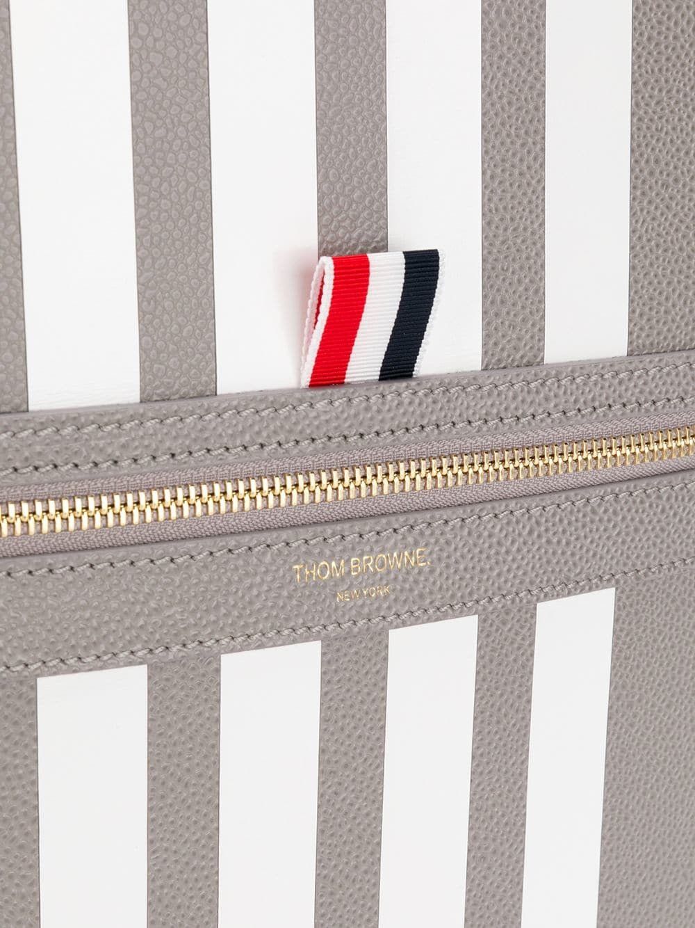 Thom Browne o1tko11025 Size: OS / Contrast Leather Backpack Light Gray Size ONE SIZE - 2 Thumbnail