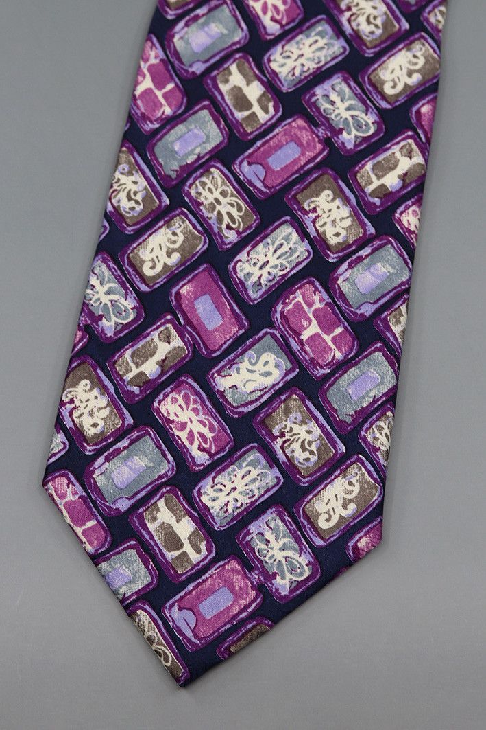 Altea Vintage Altea Milano Silk Tie – Abstract Pattern Size ONE SIZE - 1 Thumbnail