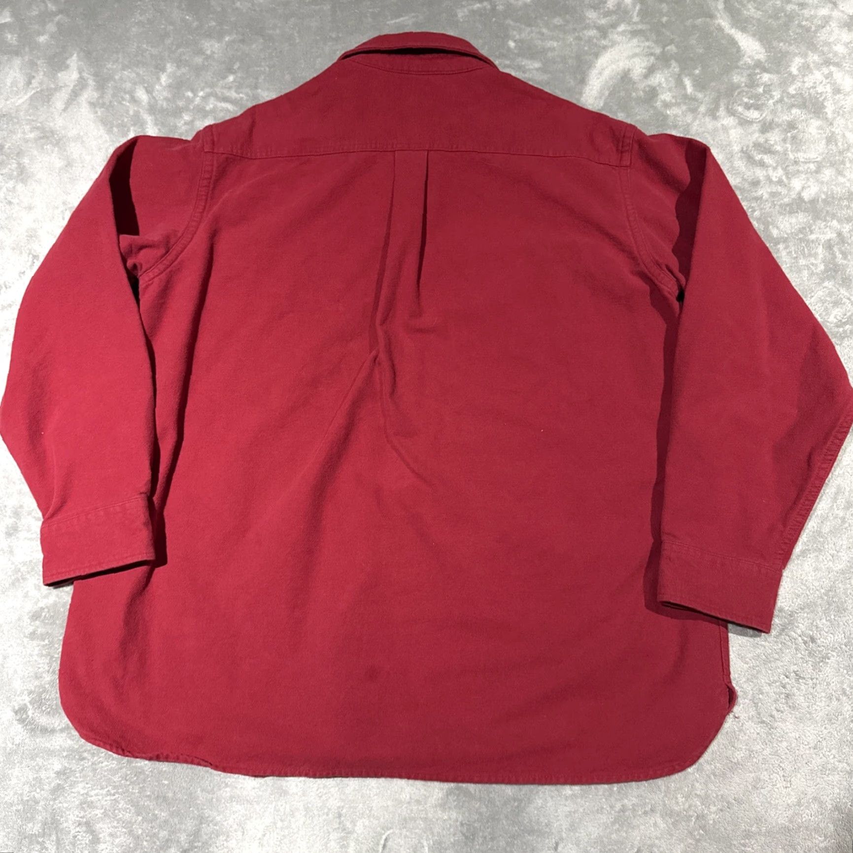 Vintage VINTAGE LL Bean Shirt Mens XL Burgundy Chamois Long Sleeve Button-Up Flannel Heavyweight Size US XL / EU 56 / 4 - 6 Thumbnail