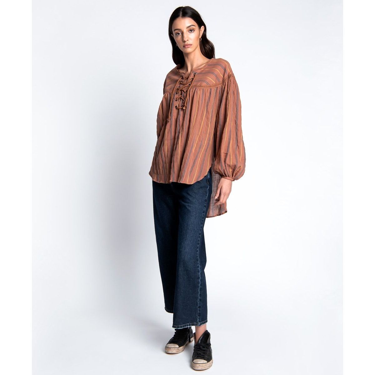 Anthropologie Free People Desert Stripe Tangiers Top ONE TEASPOON $158 S Size S / US 4 / IT 40 - 6 Thumbnail