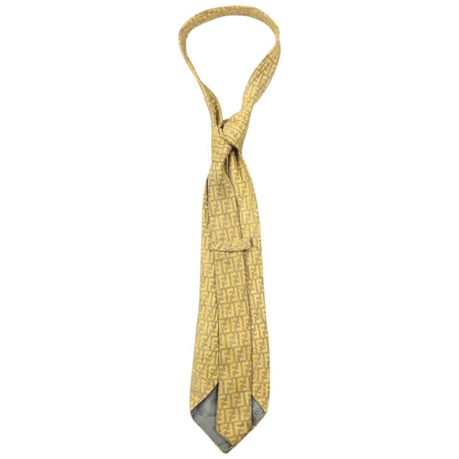 Fendi Vintage Fendi Monogram Silk Tie Size ONE SIZE - 2 Thumbnail