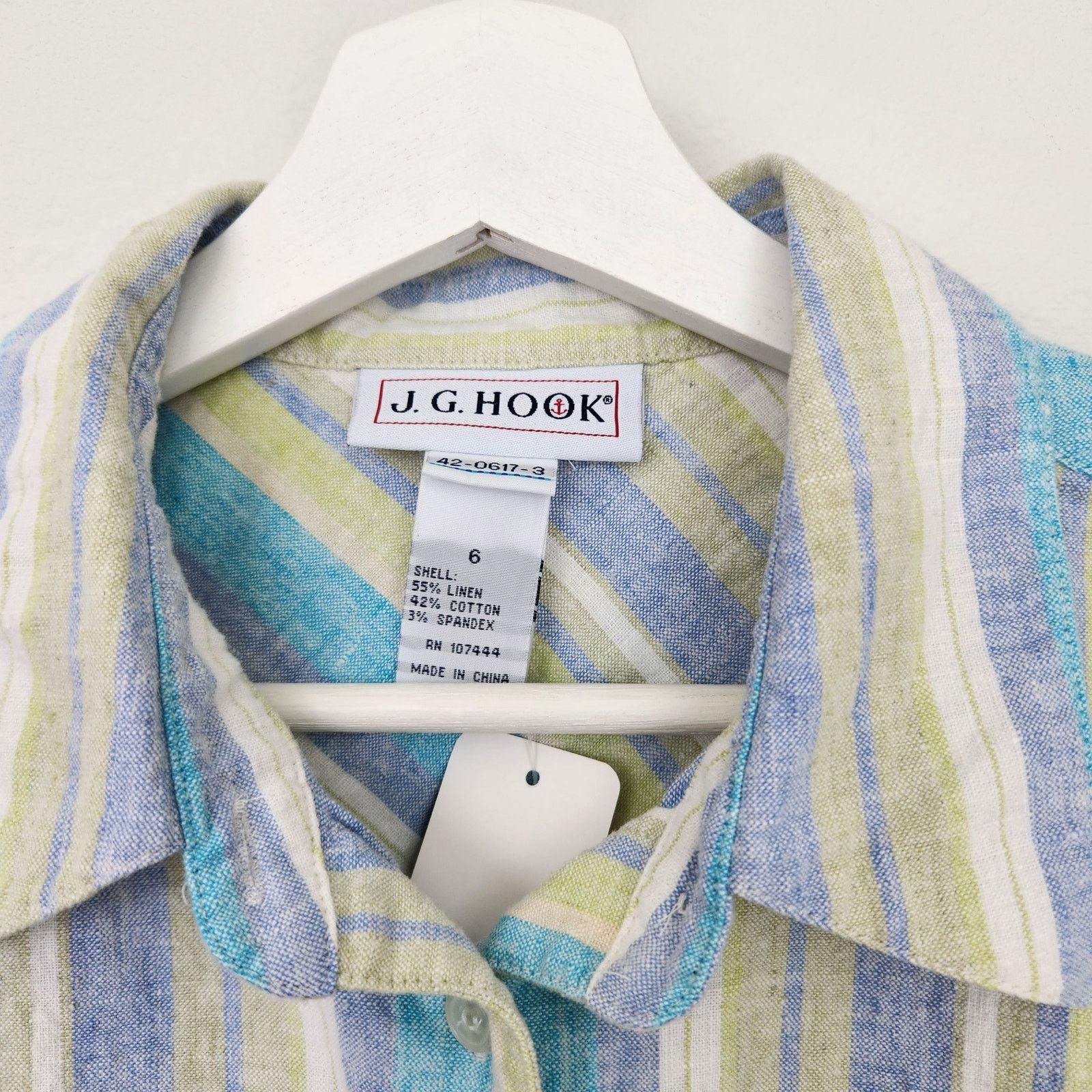 Vintage Vintage Pastel Purple Striped Linen Button Down Top S Size S / US 4 / IT 40 - 4 Thumbnail