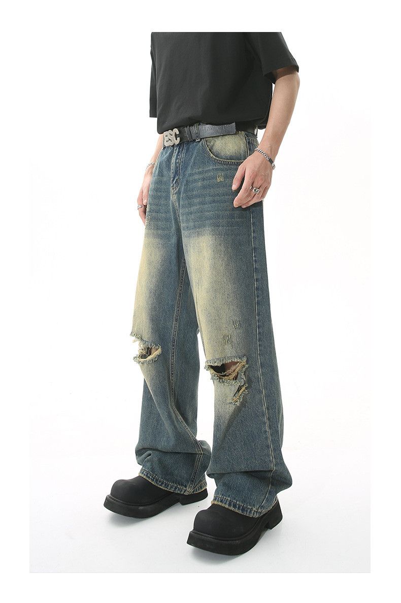 Japanese Brand American-style ripped high street loose jeans Size US 32 / EU 48 - 3 Thumbnail