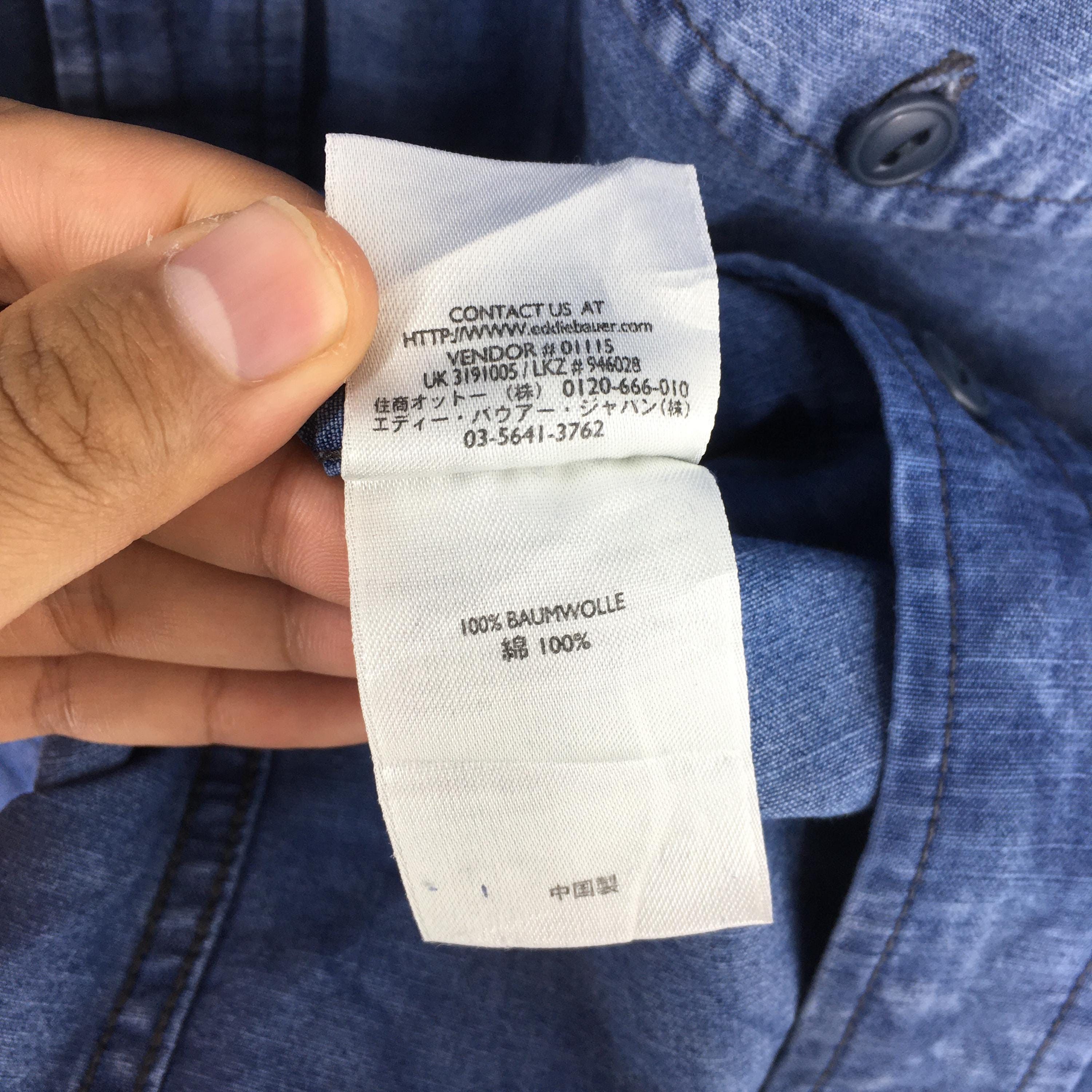 Eddie Bauer Vintage 90's Eddie Bauer Bleach Blue Flannel Medium Size US M / EU 48-50 / 2 - 6 Thumbnail
