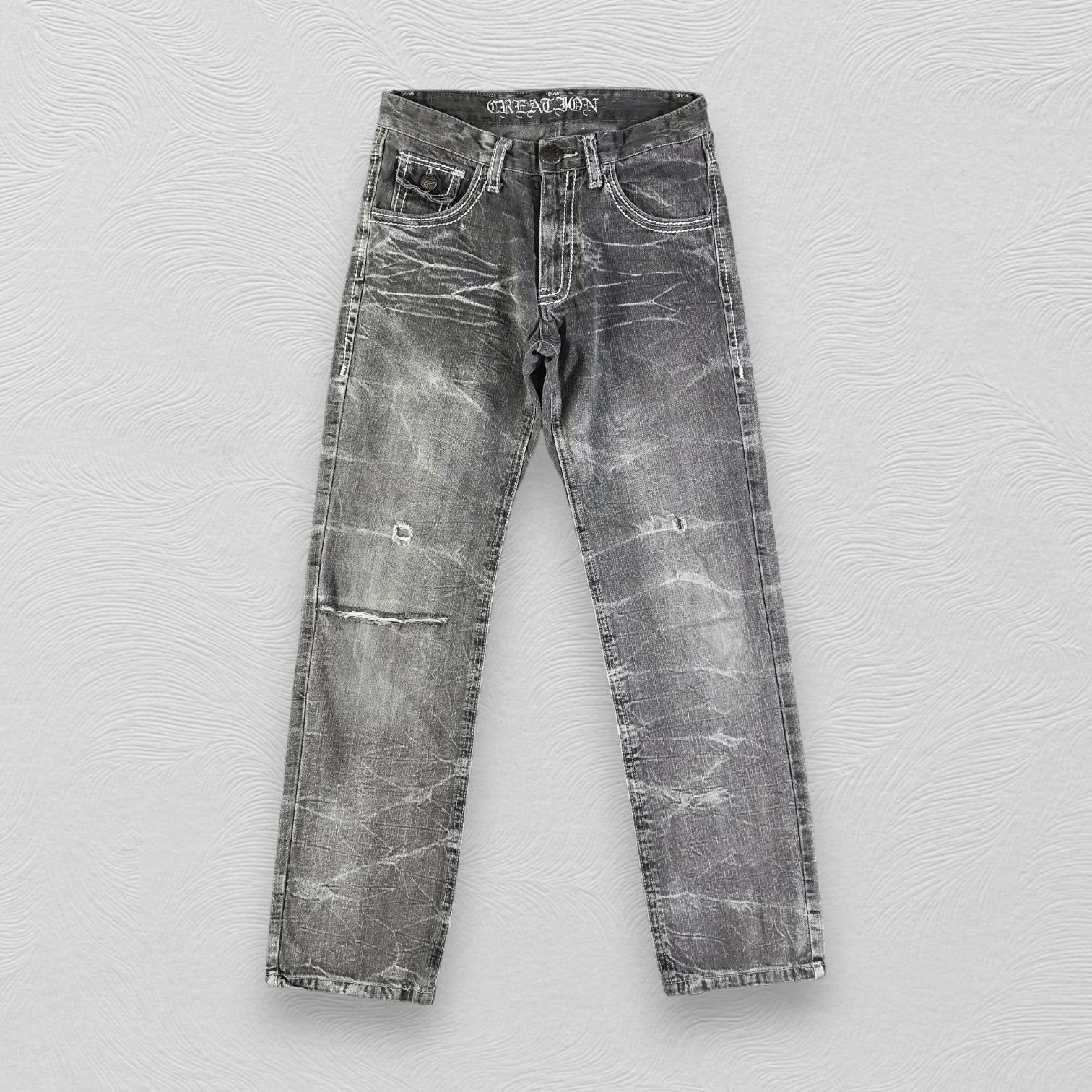 Japanese Brand Distress Japanese Brand Jeans Faded Gray Denim KJ2225 Size US 30 / EU 46 - 1 Thumbnail