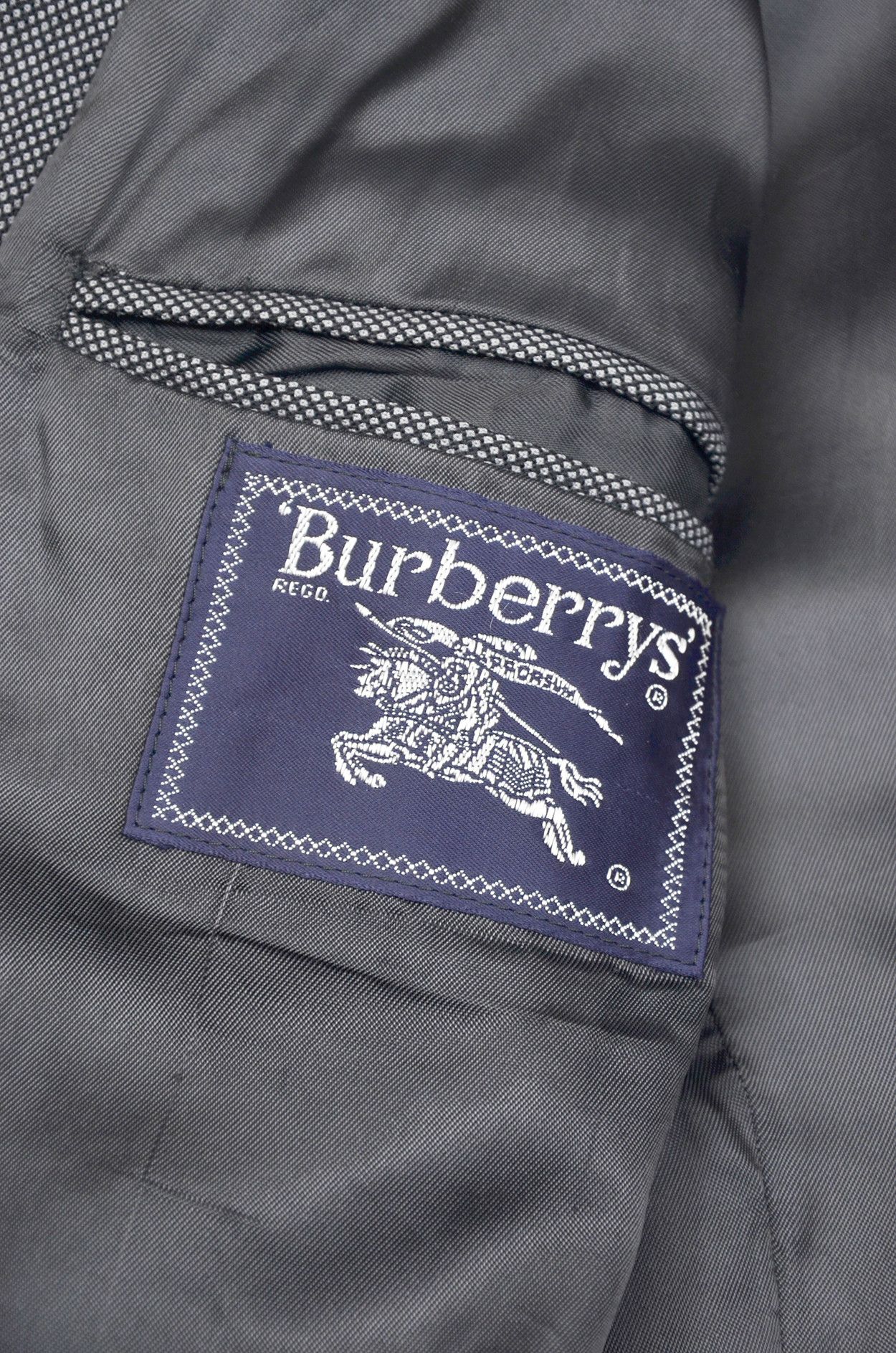 Burberry Burberrys Vintage Wool Blazer – Gray Micro-Check – Size L Size 52R - 7 Thumbnail