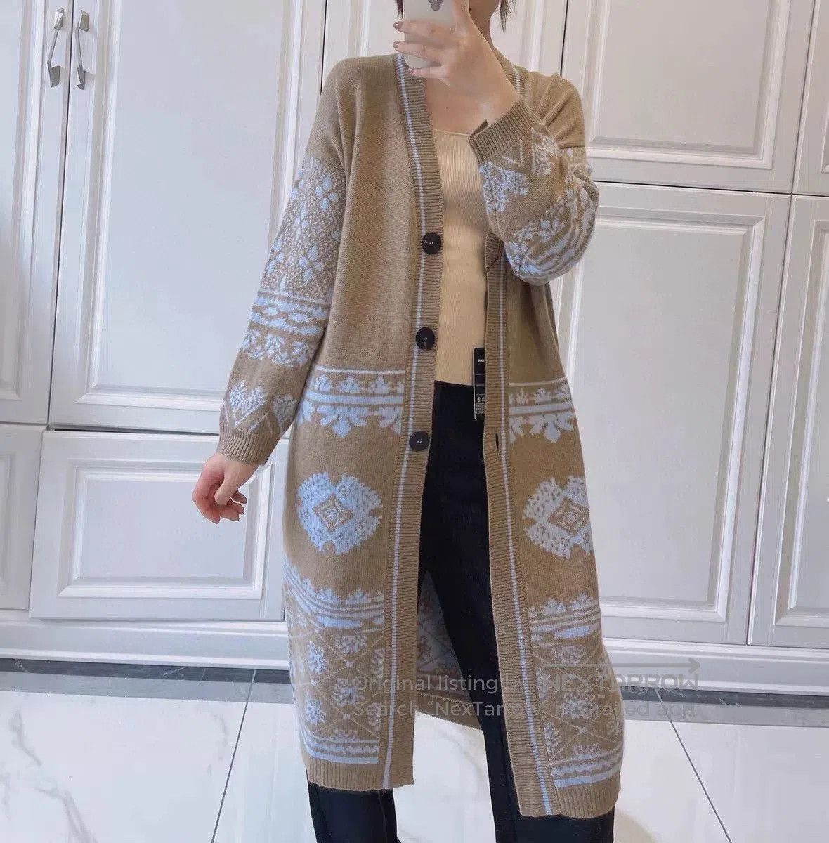 Hermes Hermes Beige Long Cashmere Cardigan. Size US XXS / EU 40 - 6 Thumbnail