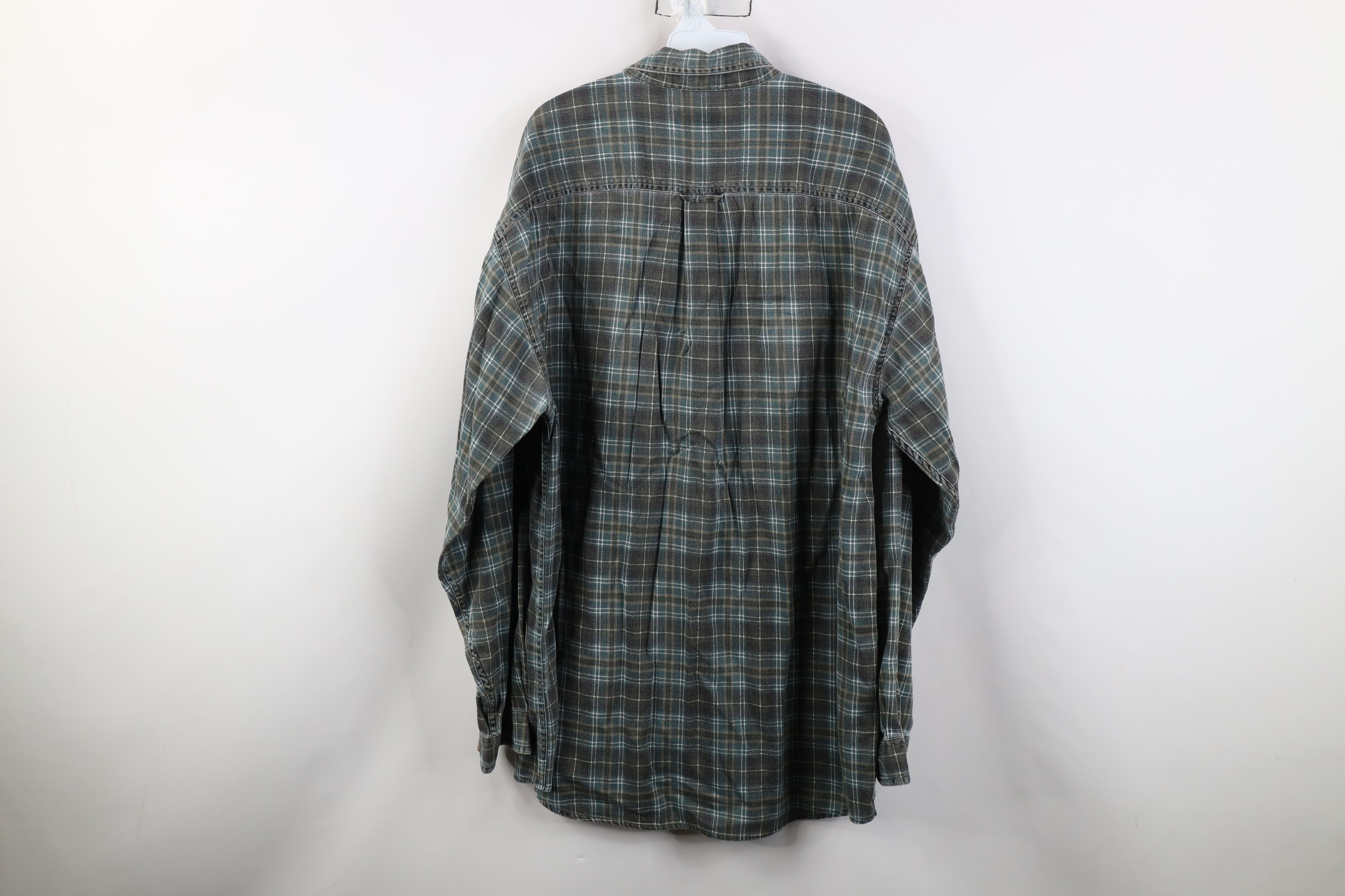 Vintage Vintage 90s Streetwear Faded Knit Board Button Shirt Plaid Size US XL / EU 56 / 4 - 9 Thumbnail