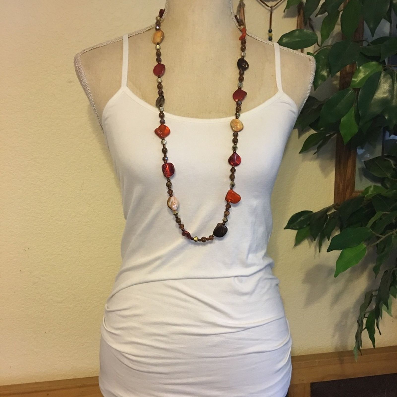 Vintage Vintage fall tone painted natural shell necklace Size ONE SIZE - 4 Thumbnail