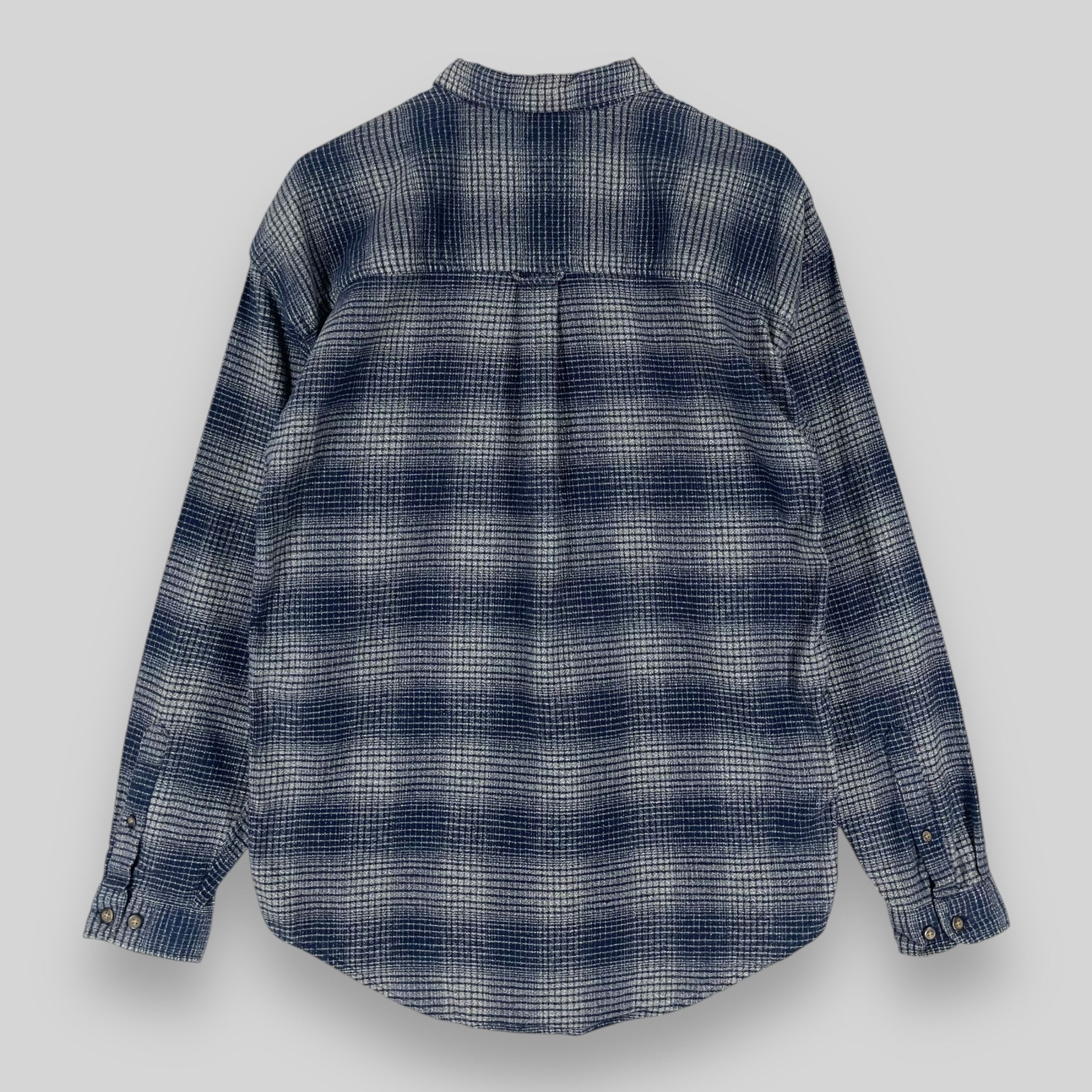 Flannel Vintage Plaid Checkered Shadow Blue Minimalist Flannel Shirt Size US M / EU 48-50 / 2 - 7 Thumbnail