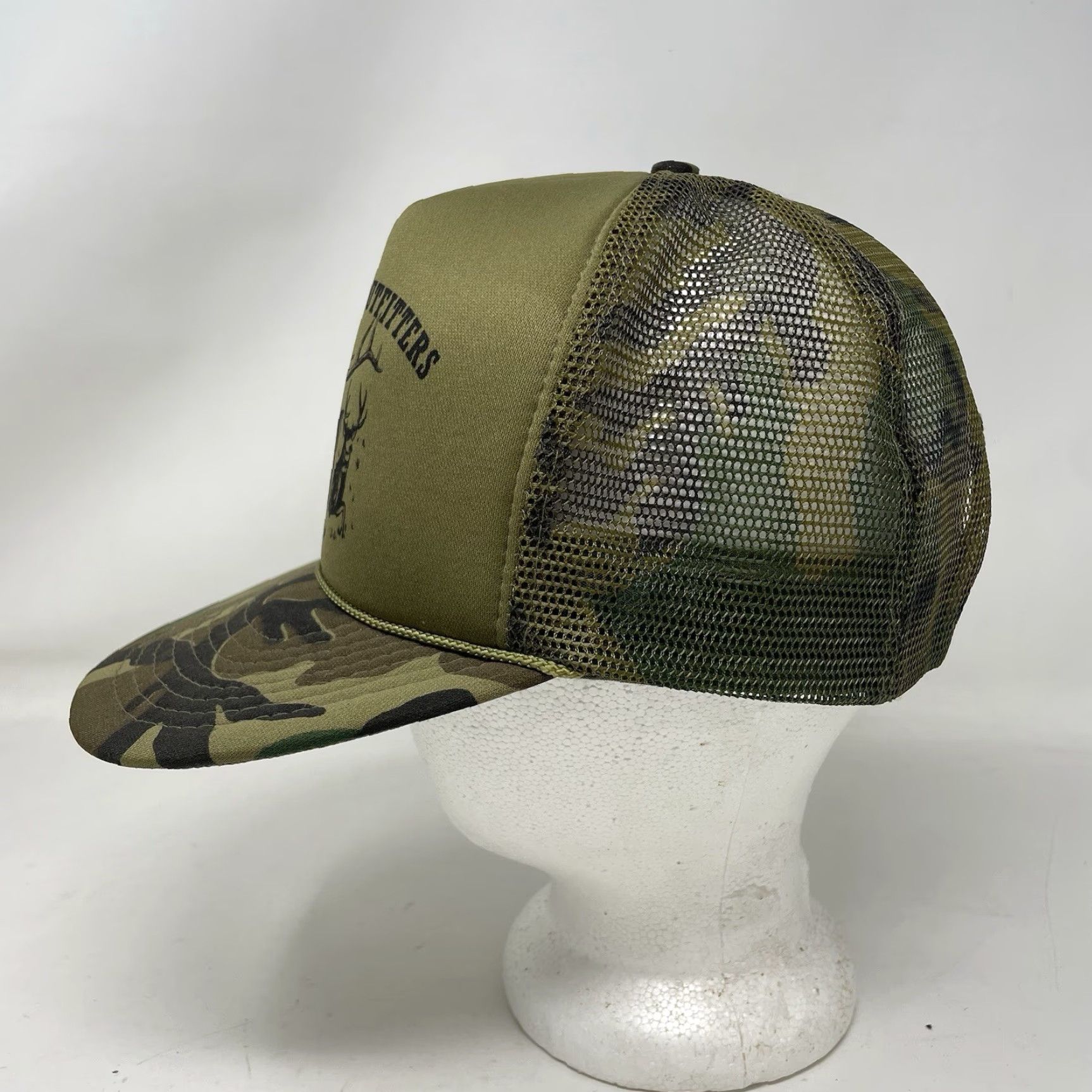 Vintage VINTAGE 80s Mohrs King Creek Outfitters Trucker Hat Camouflage Woodland Green One Size Mens Hat Size ONE SIZE - 3 Thumbnail