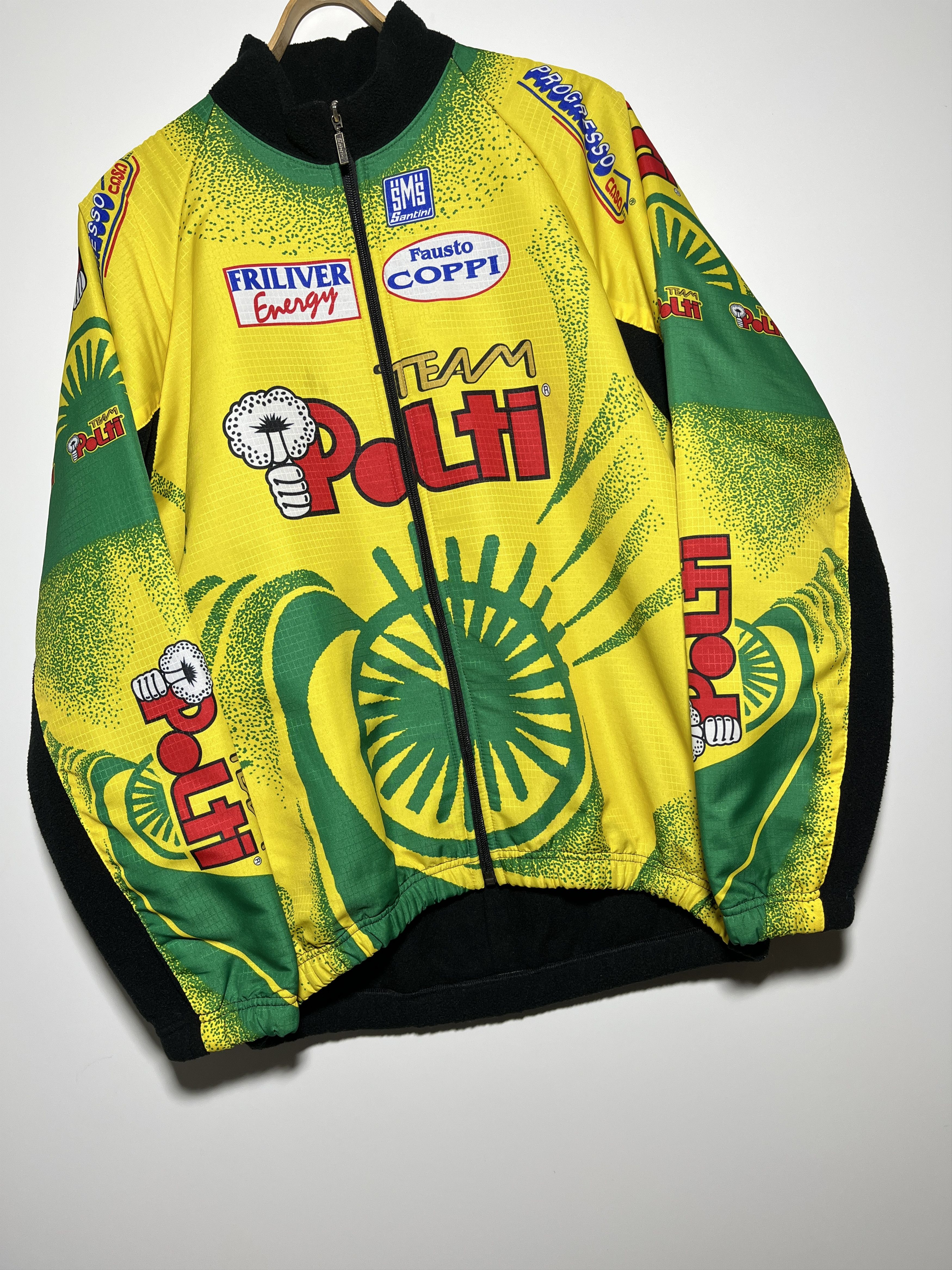 Vintage Vintage SMS Santini Polti Team Cycling Fleece Jacket Size US XXL / EU 58 / 5 - 5 Thumbnail