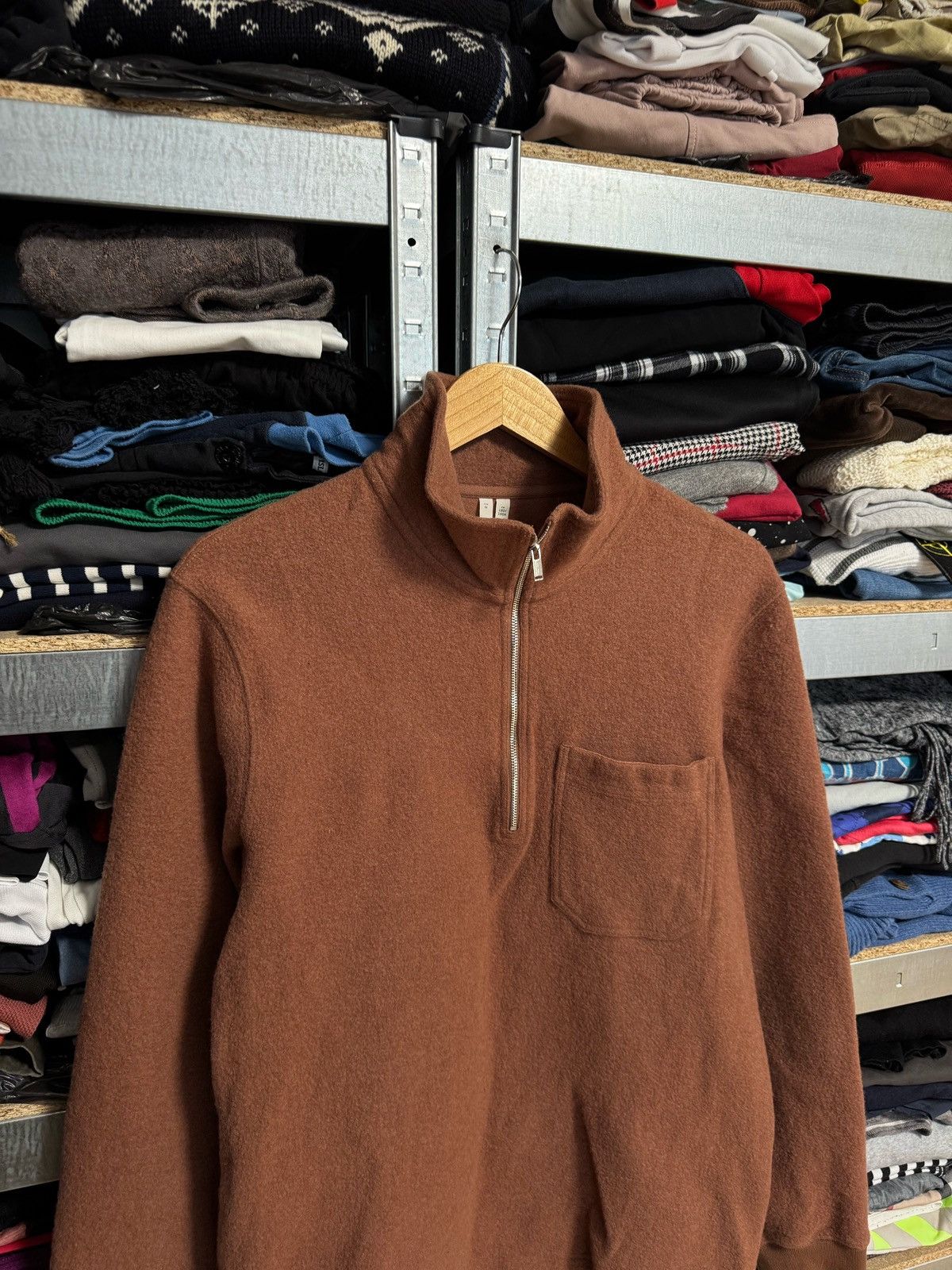 Arket ARKET Wool Jumper Knit 1/4 Zip Sweatshirt Pocket High Neck M Size US M / EU 48-50 / 2 - 2 Thumbnail