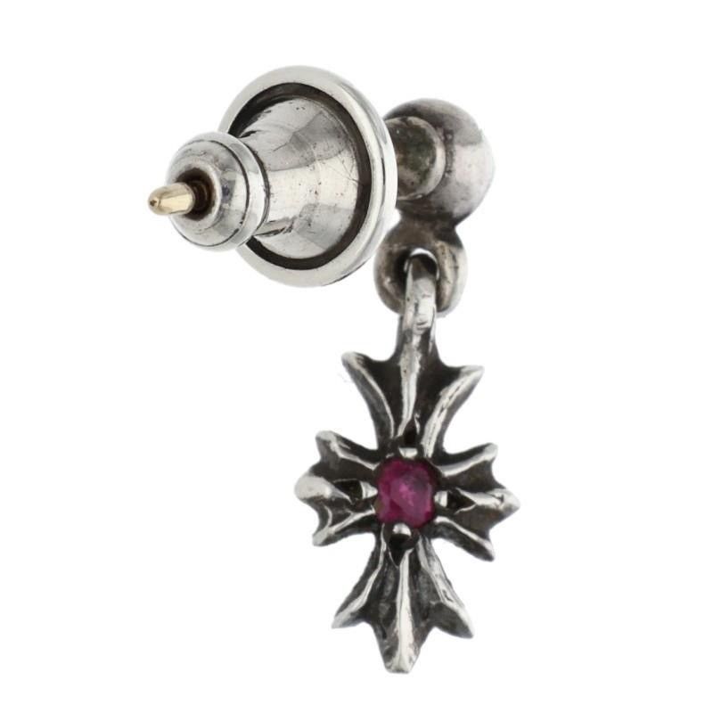 Chrome Hearts chrome hearts Pink sapphire tiny ECH PLUS cross Drop Earring Size ONE SIZE - 2 Thumbnail