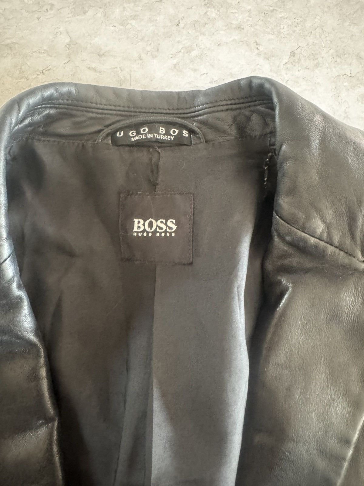 Hugo Boss Hugo Boss 3-Button Lambskin Leather Blazer Jacket (46R) Size US XL / EU 56 / 4 - 2 Thumbnail