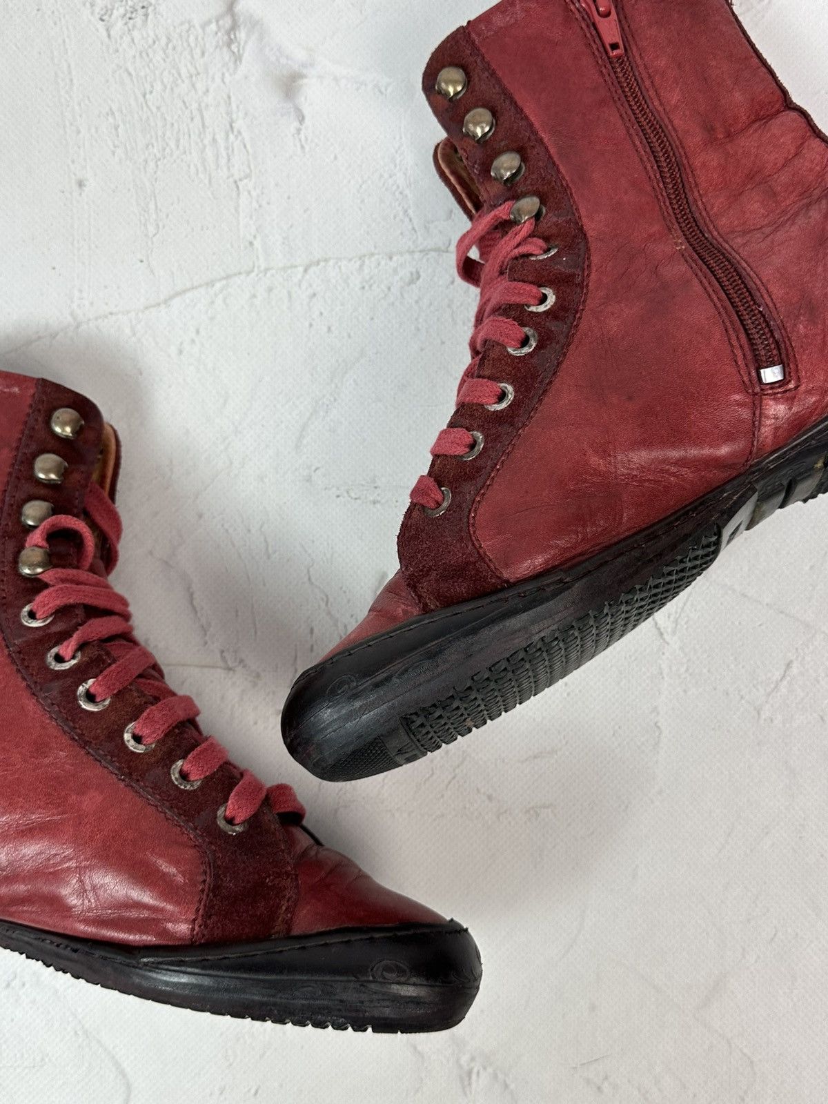 Vintage Vintage Burgundy Hi Top Boots Size US 9.5 / IT 39.5 - 8 Thumbnail
