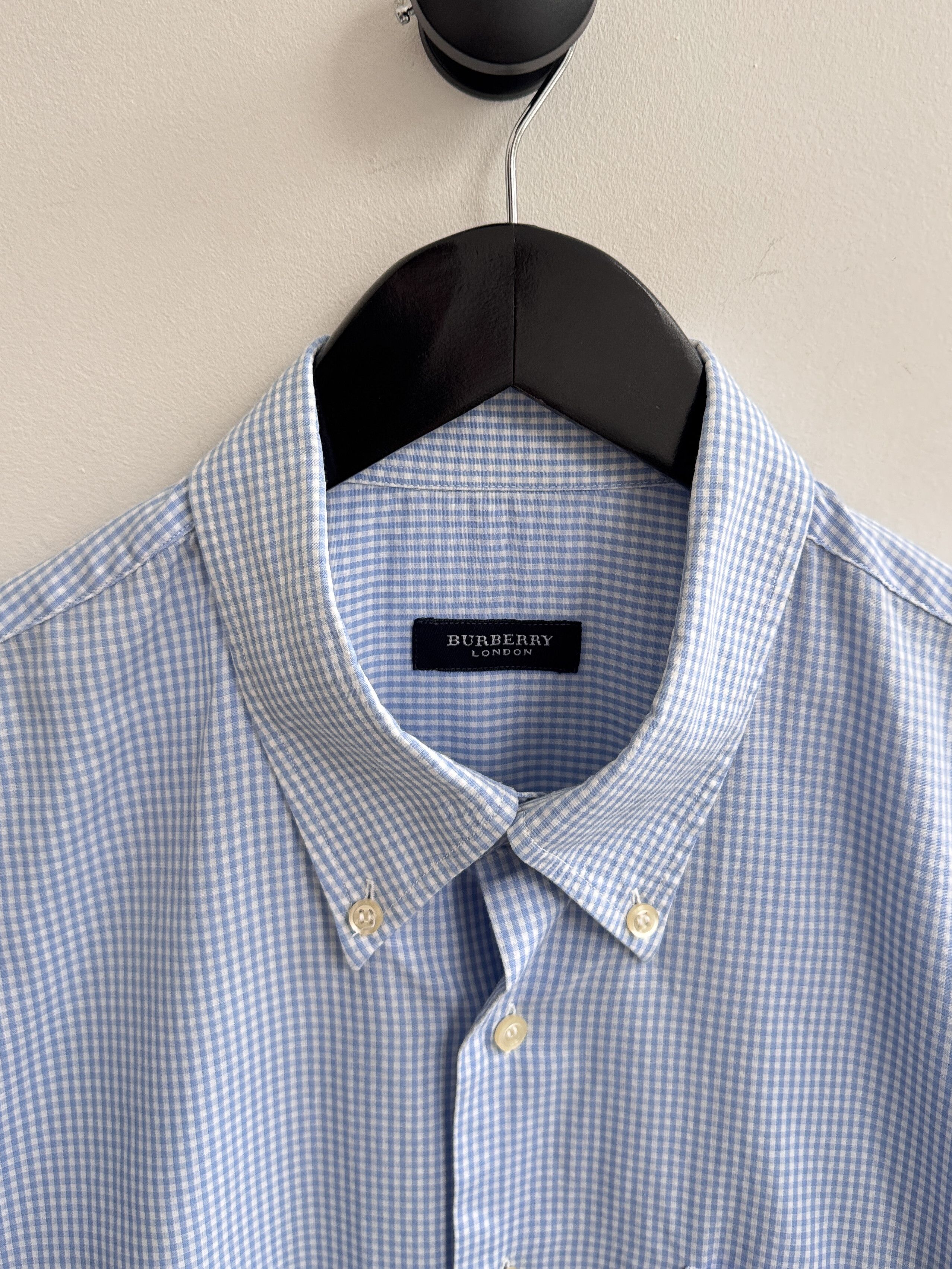 Burberry Burberry Blue Check Button Up Shirt Size US XL / EU 56 / 4 - 6 Thumbnail