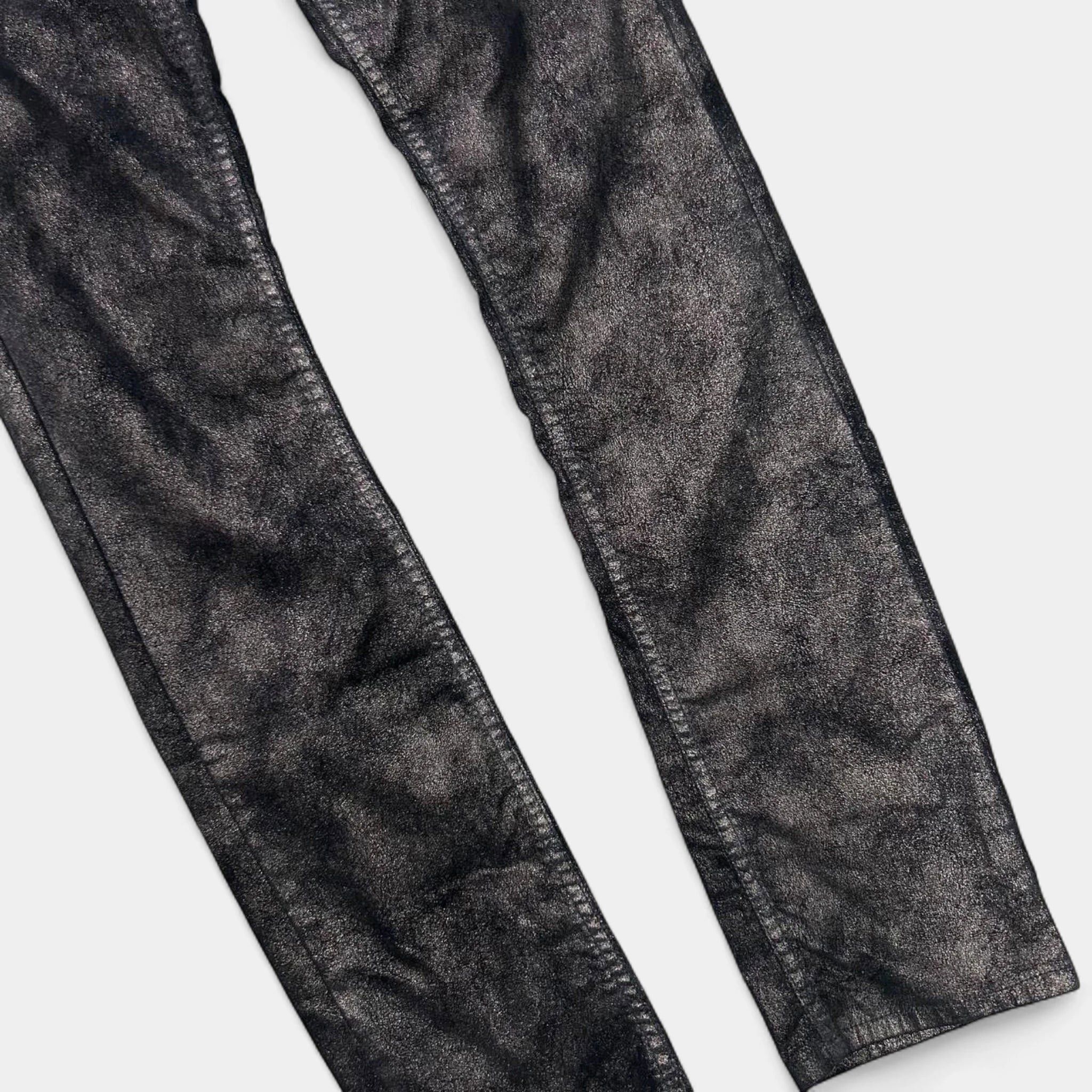 Versace Versace Jeans Skinny Metallic Black Suede Pants Size M / US 6-8 / IT 42-44 - 2 Thumbnail