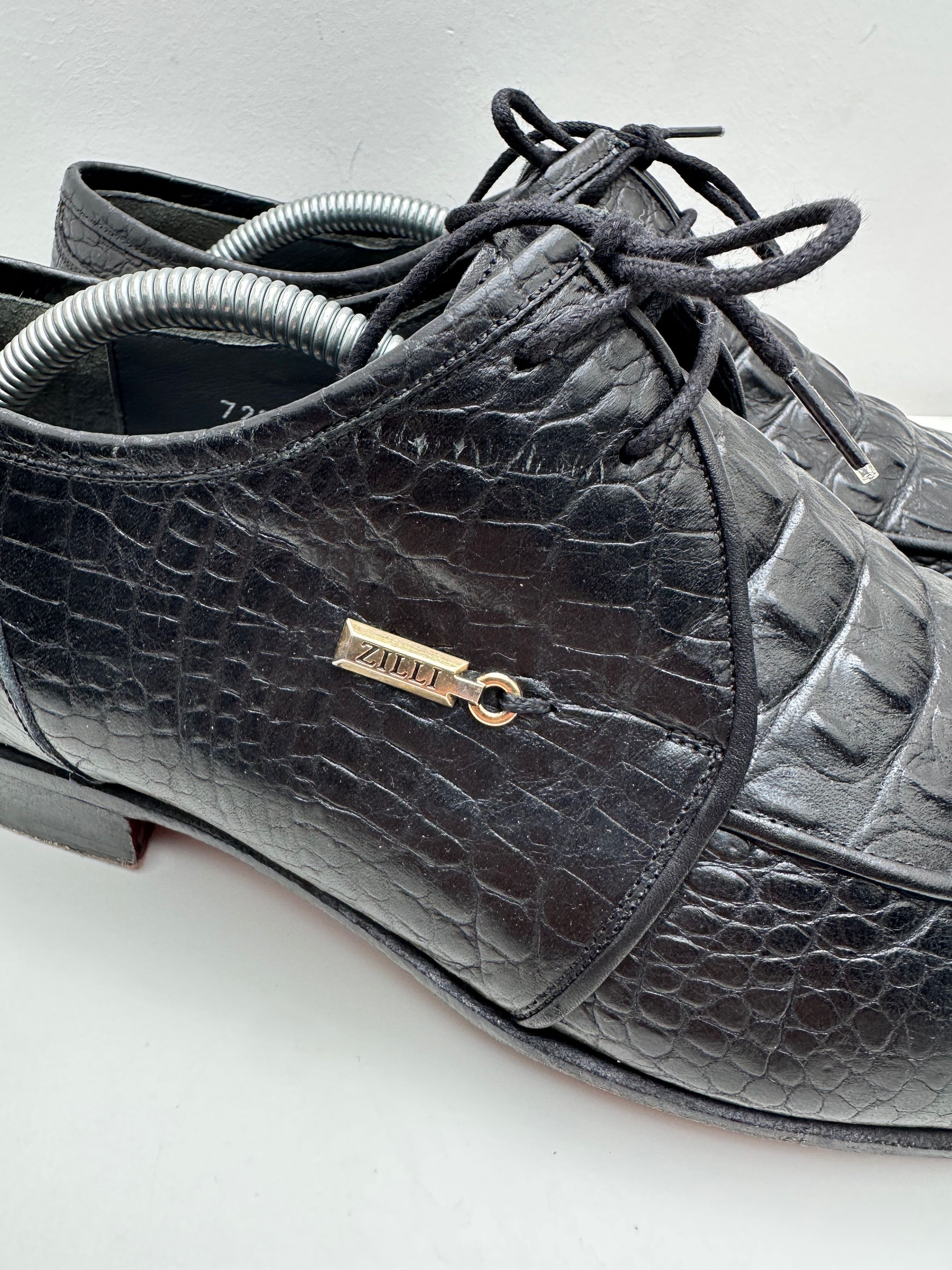 Zilli FREE TARIFF Zilli Black Dress Crocodile Leather Formal Shoes Size US 9 / EU 42 - 10 Thumbnail