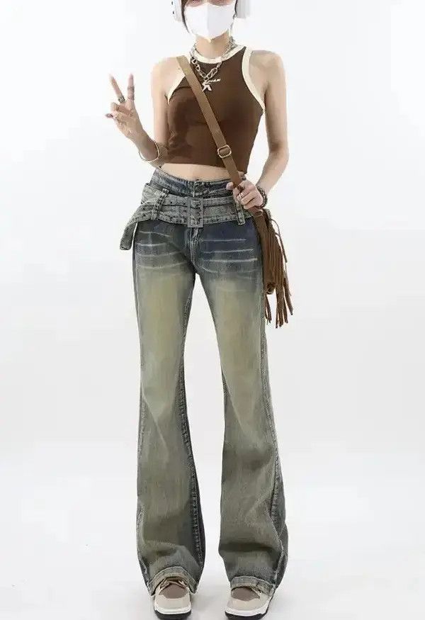 Jean Vintage Washed Blue High Waisted Jeans Size 27" / US 4 / IT 40 - 1 Thumbnail