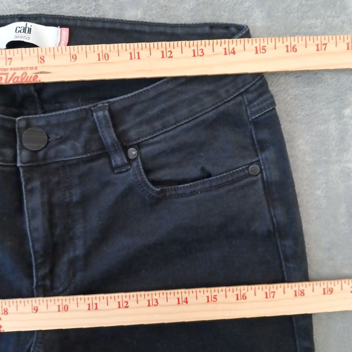 Vintage CAbi Cropped Jeans Womens Size 6 Black Stretch 28x25.5 Mid Rise Denim Jeans Womens 5-Pocket Design Stretchful? Size 28" / US 6 / IT 42 - 3 Thumbnail