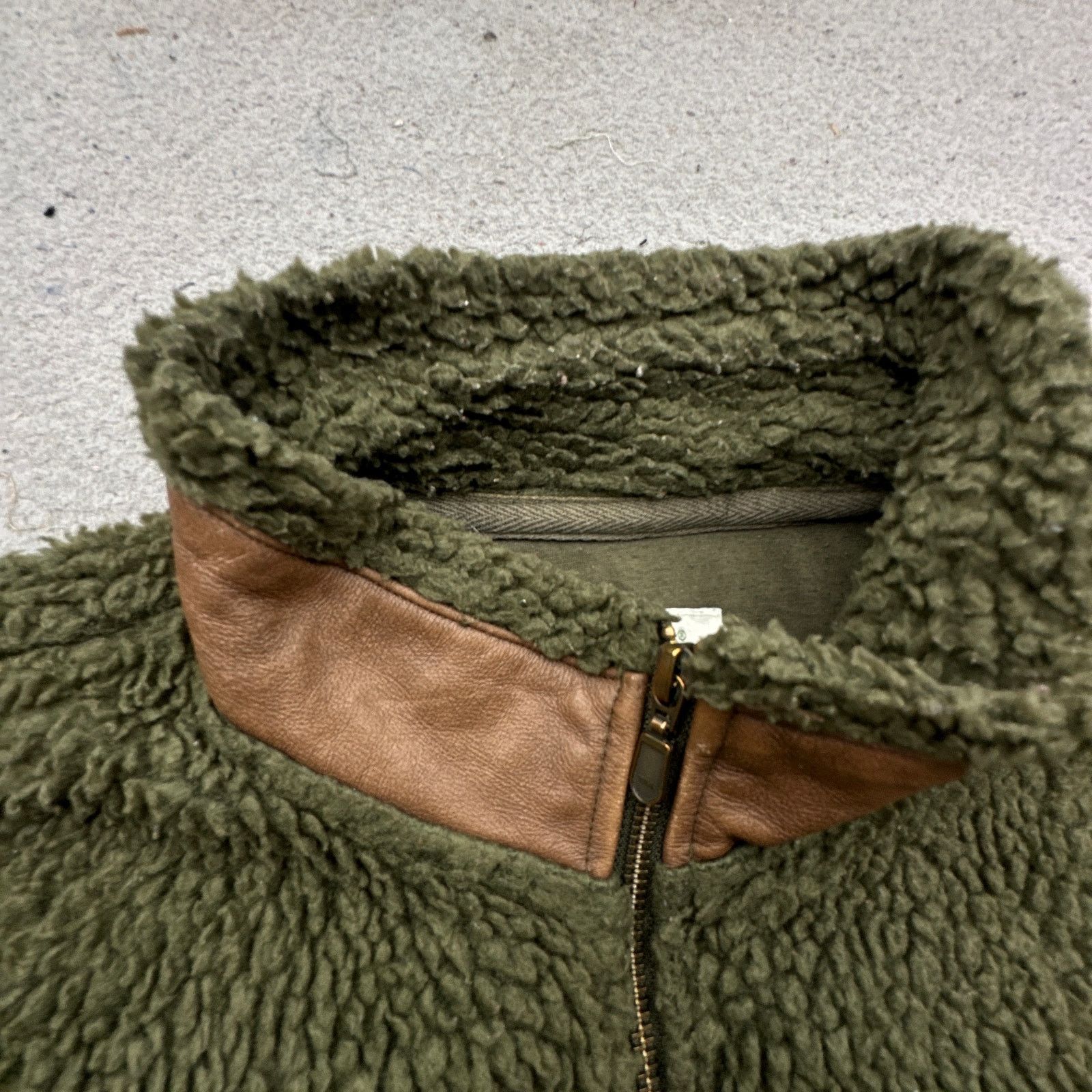 Orvis Orvis Deep Pile Fleece Sherpa Leather Trim Jacket Womens L Size L / US 10 / IT 46 - 10 Thumbnail