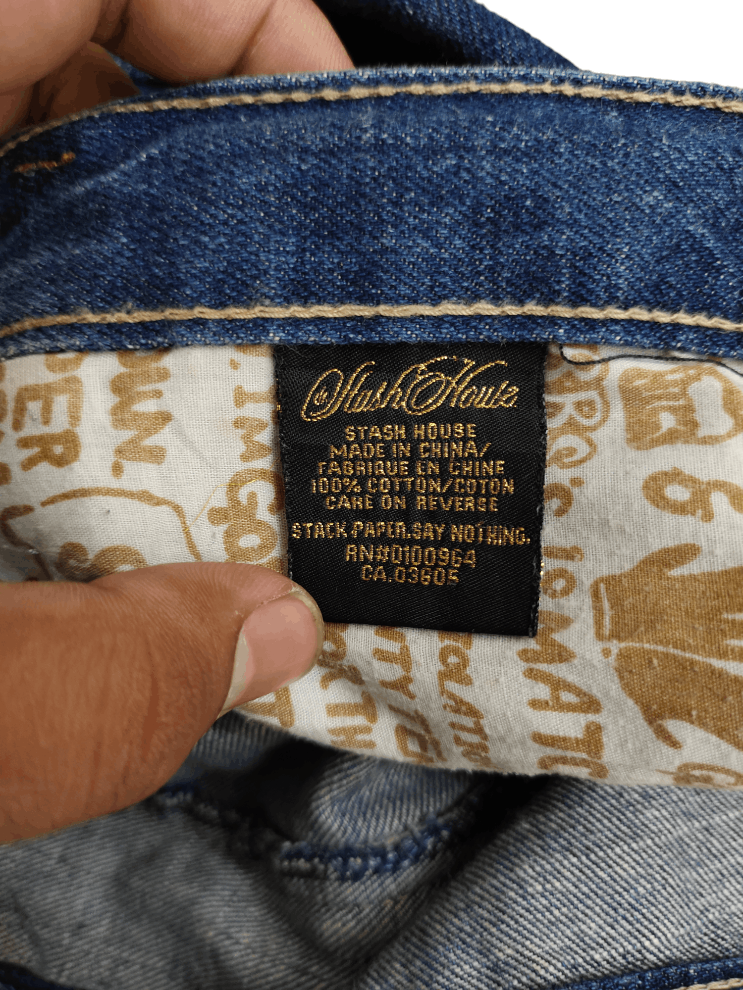 Kapital Stash House Skull Dollar Patch Denim Wide Leg Baggy Jeans Size US 37 - 18 Thumbnail