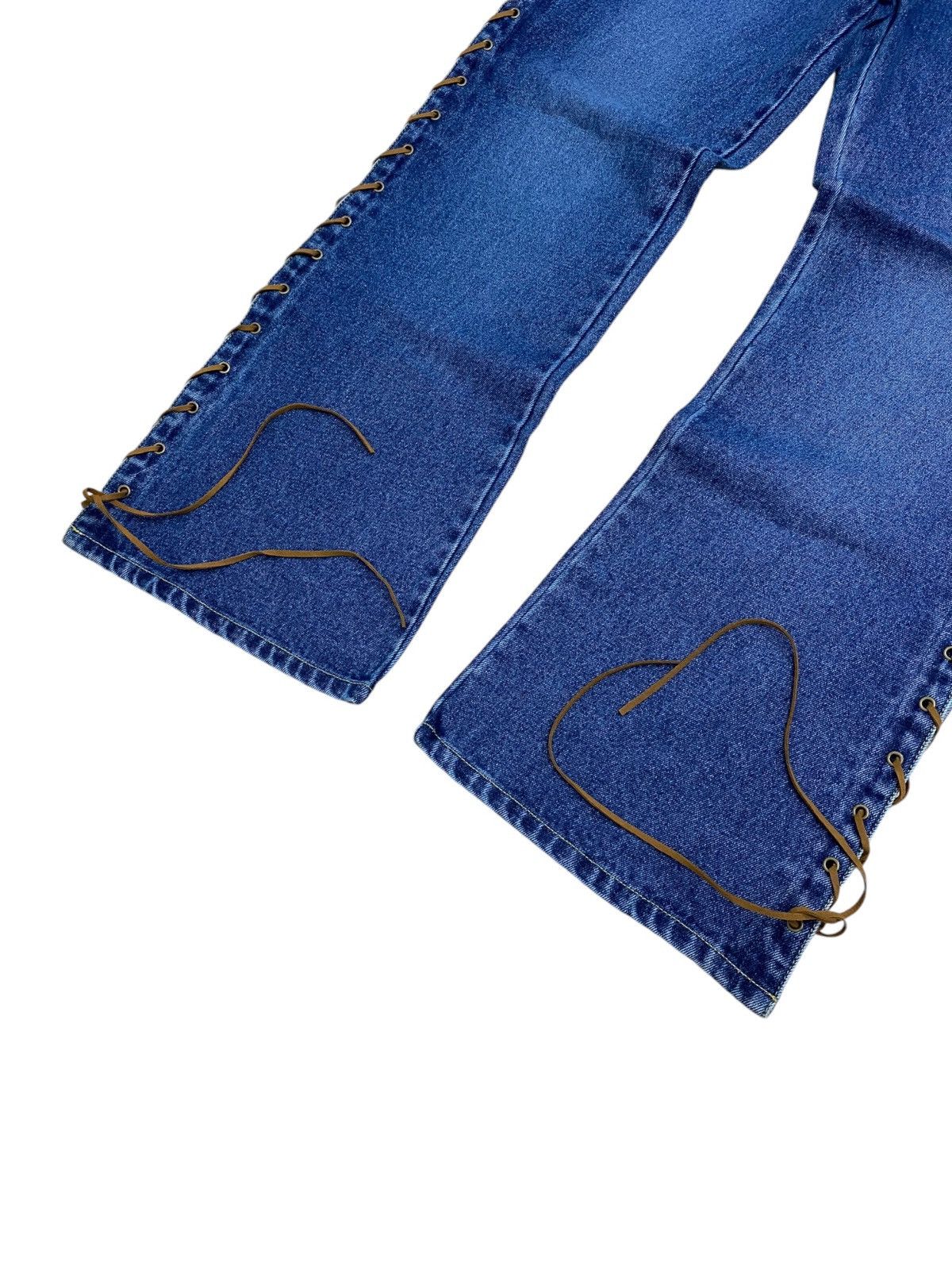 Japanese Brand Livre Claire Baggy Lace Up High Waist Denim Jean Rope Side Size US 34 / EU 50 - 4 Thumbnail