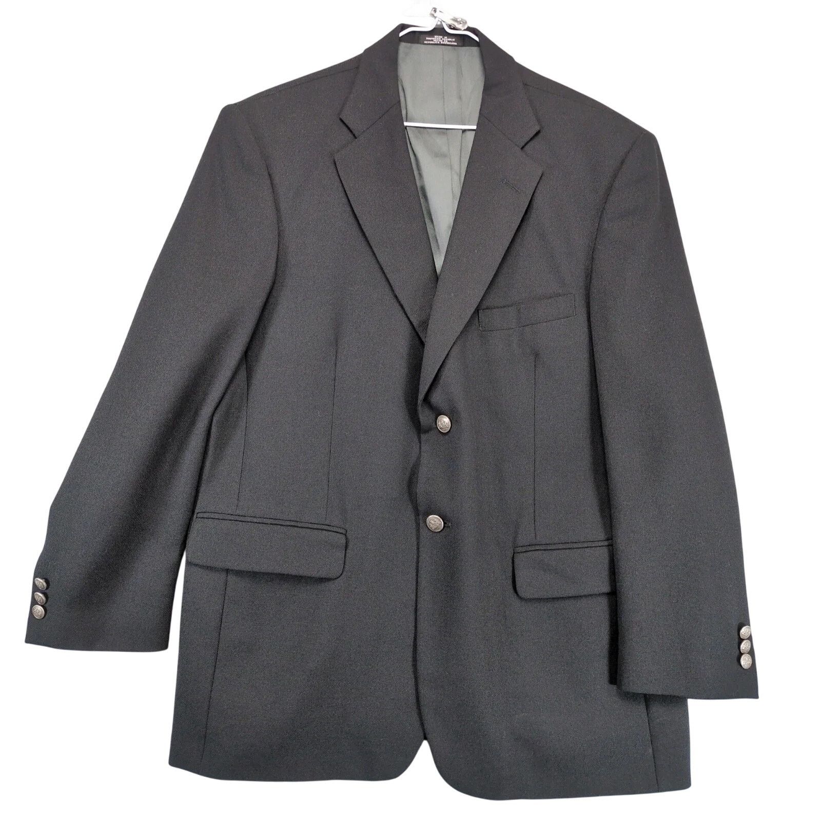 Stafford Stafford Black Textured Blazer 42R Wool Blend Sports Coat Size 42R - 1 Thumbnail