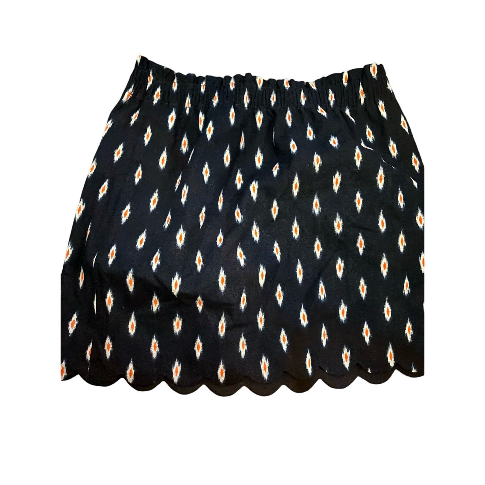 J.Crew J.Crew Blue Ikat Linen Blend Sidewalk Skirt, Women's Size 12 Size 34" / US 12 / IT 48 - 2 Thumbnail