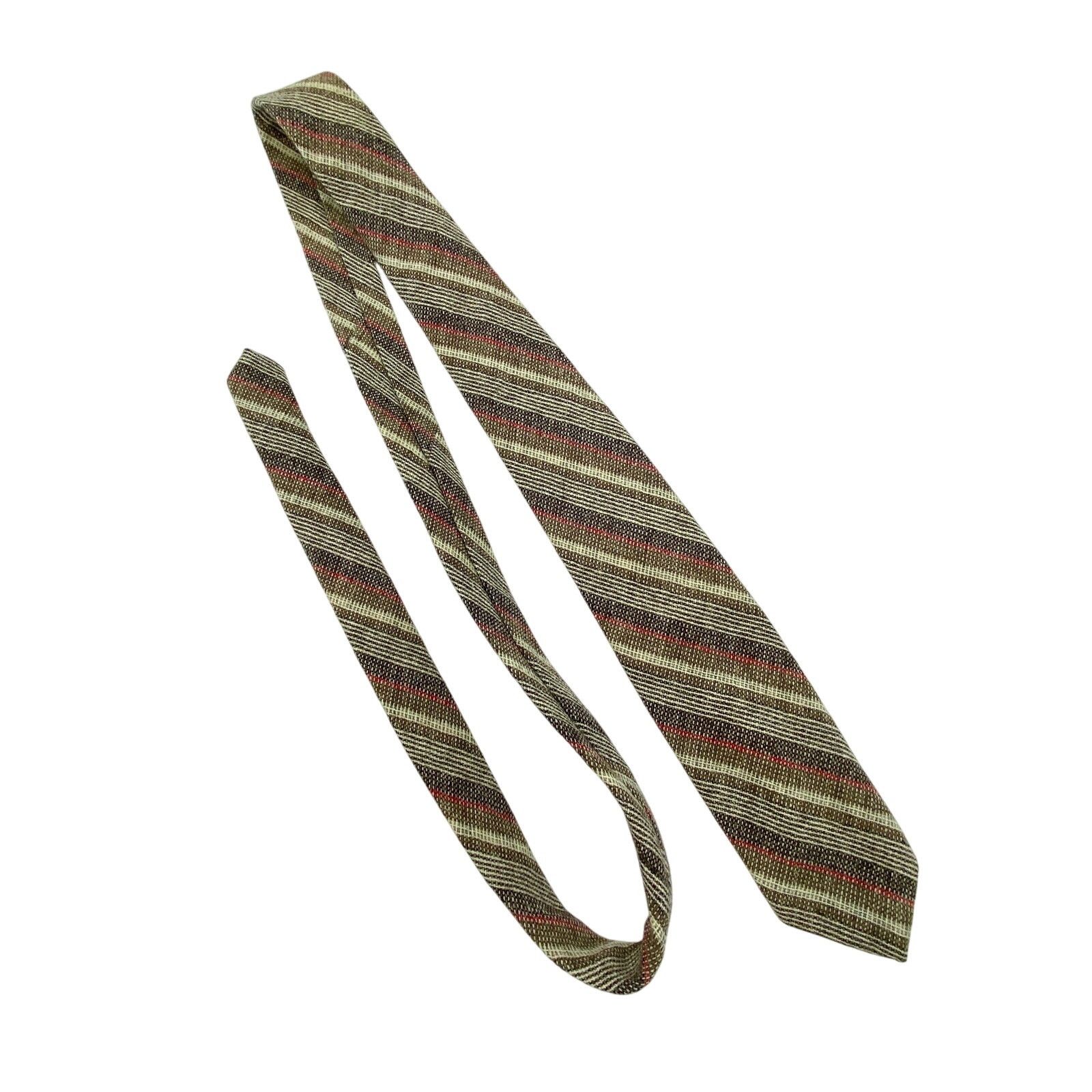 Austin Reed × Vintage Austin Reed Regent Street Wool Stripe Tie Vintage Brown Red Size ONE SIZE - 2 Thumbnail