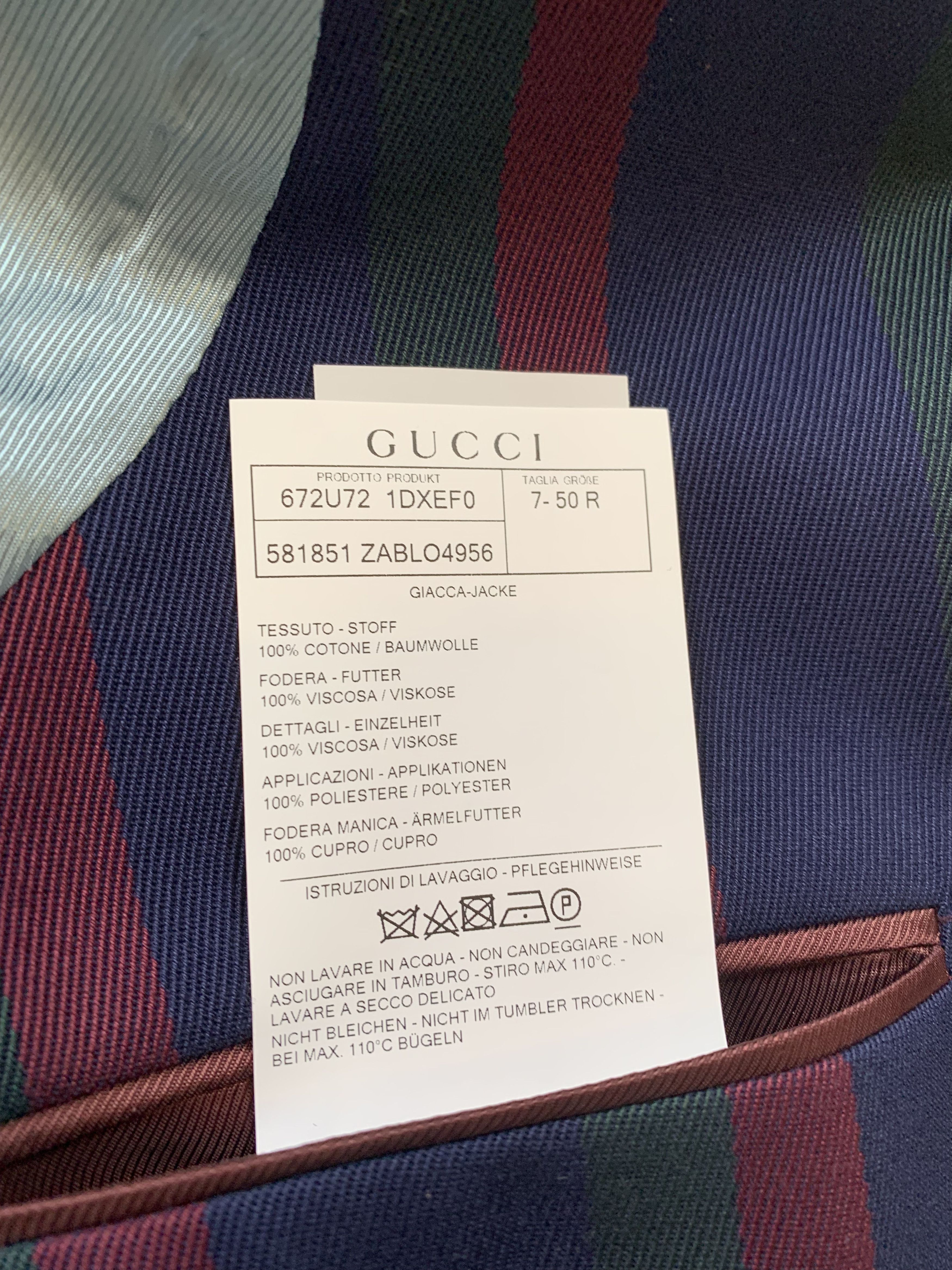 Gucci Gucci Stripped Tiger Embroidered Blazerr Size 50R - 10 Thumbnail