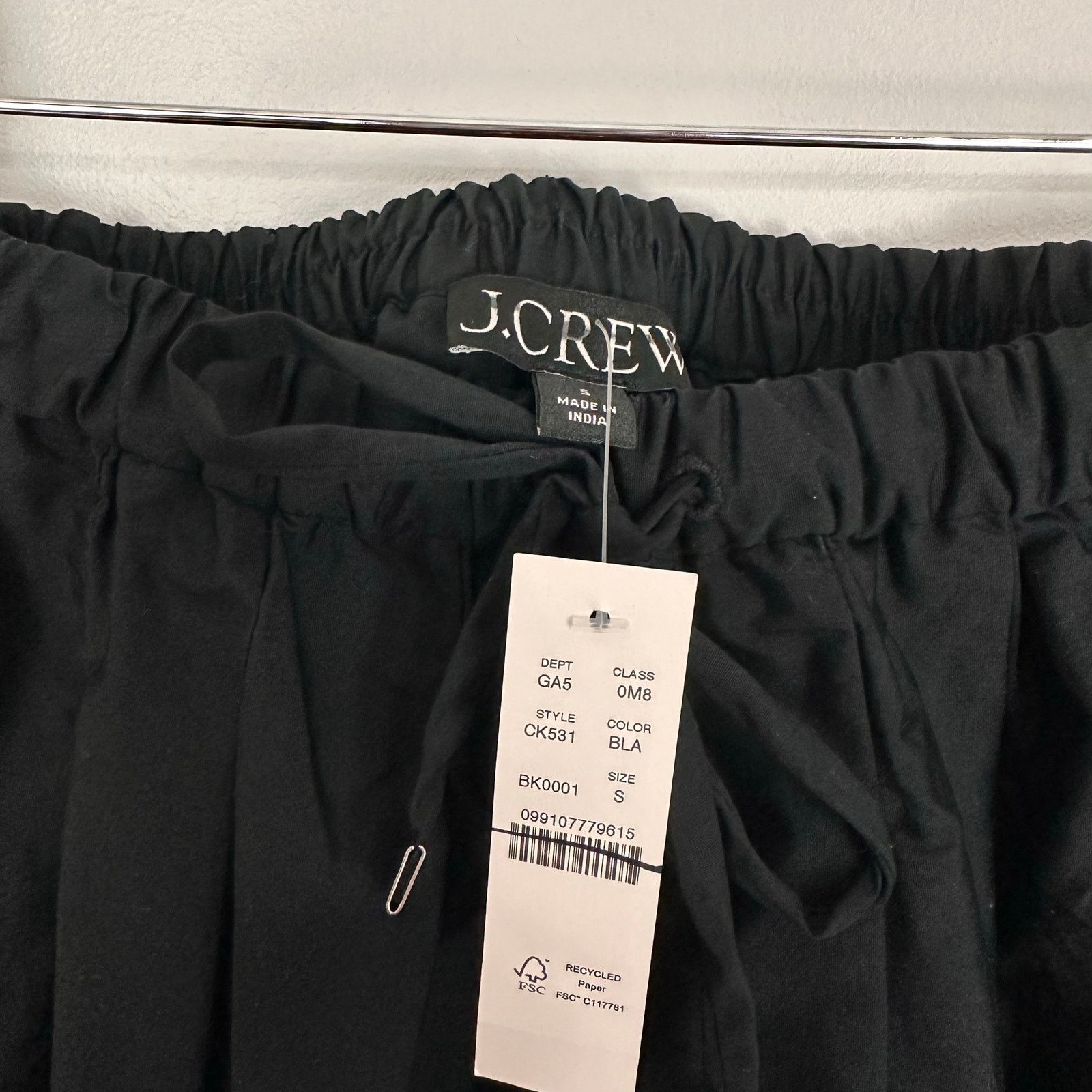 J.Crew J CREW Pleated Tie Waist Mini Skirt Lace Trim Black Sz S NWT Size 27" / US 4 / IT 40 - 3 Thumbnail