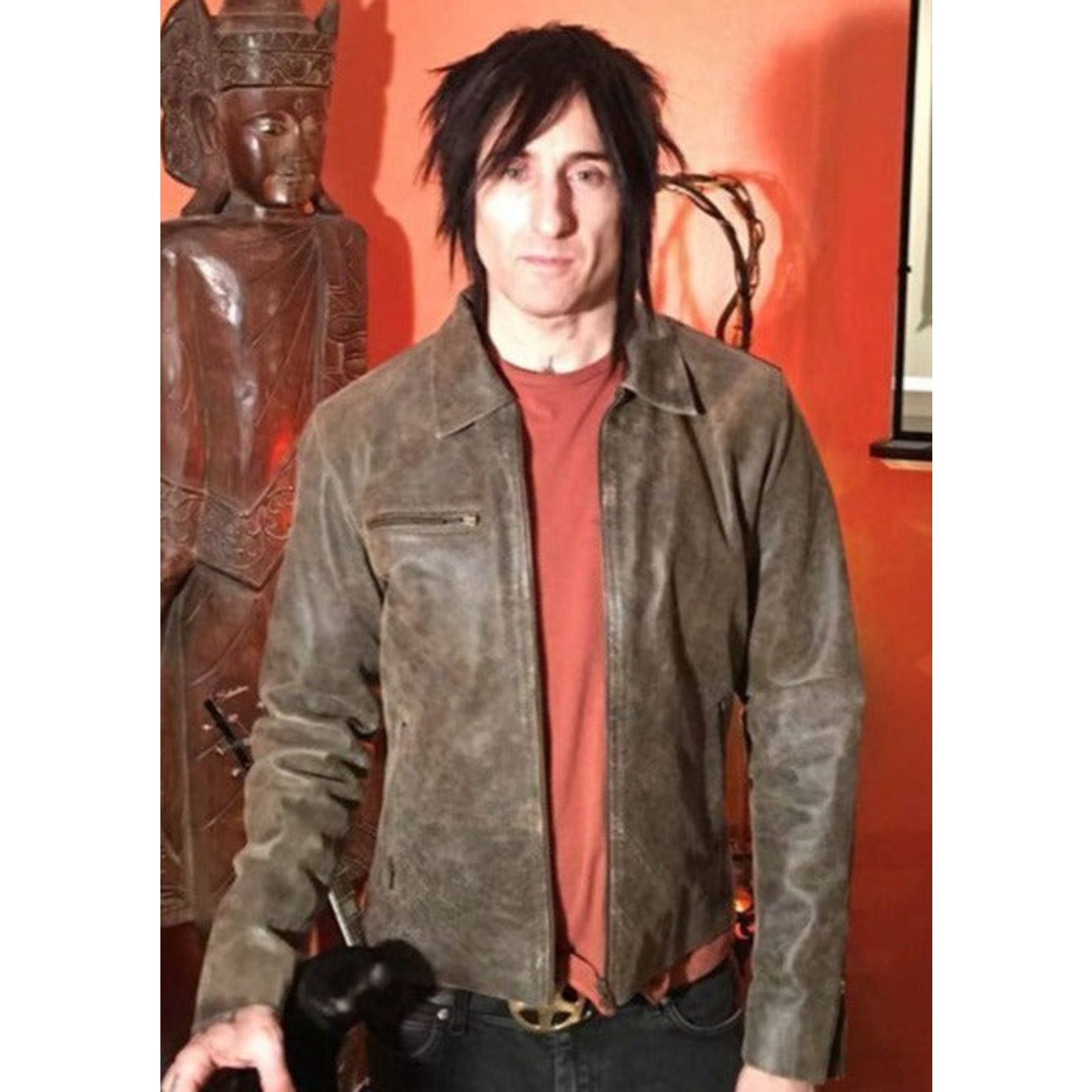 & Other Stories Julian Distressed Brown Leather Café Racer Jacket Size US L / EU 52-54 / 3 - 1 Preview