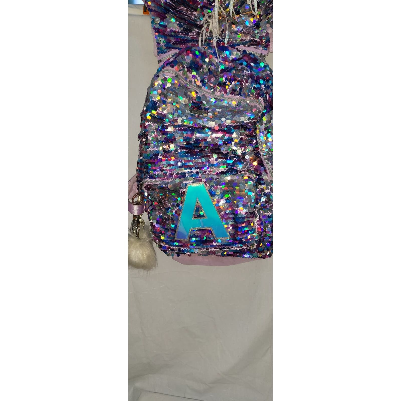 Other Justice Unicorn Flip Sequin Backpack Hood Initial “A” Bag Size ONE SIZE - 3 Thumbnail