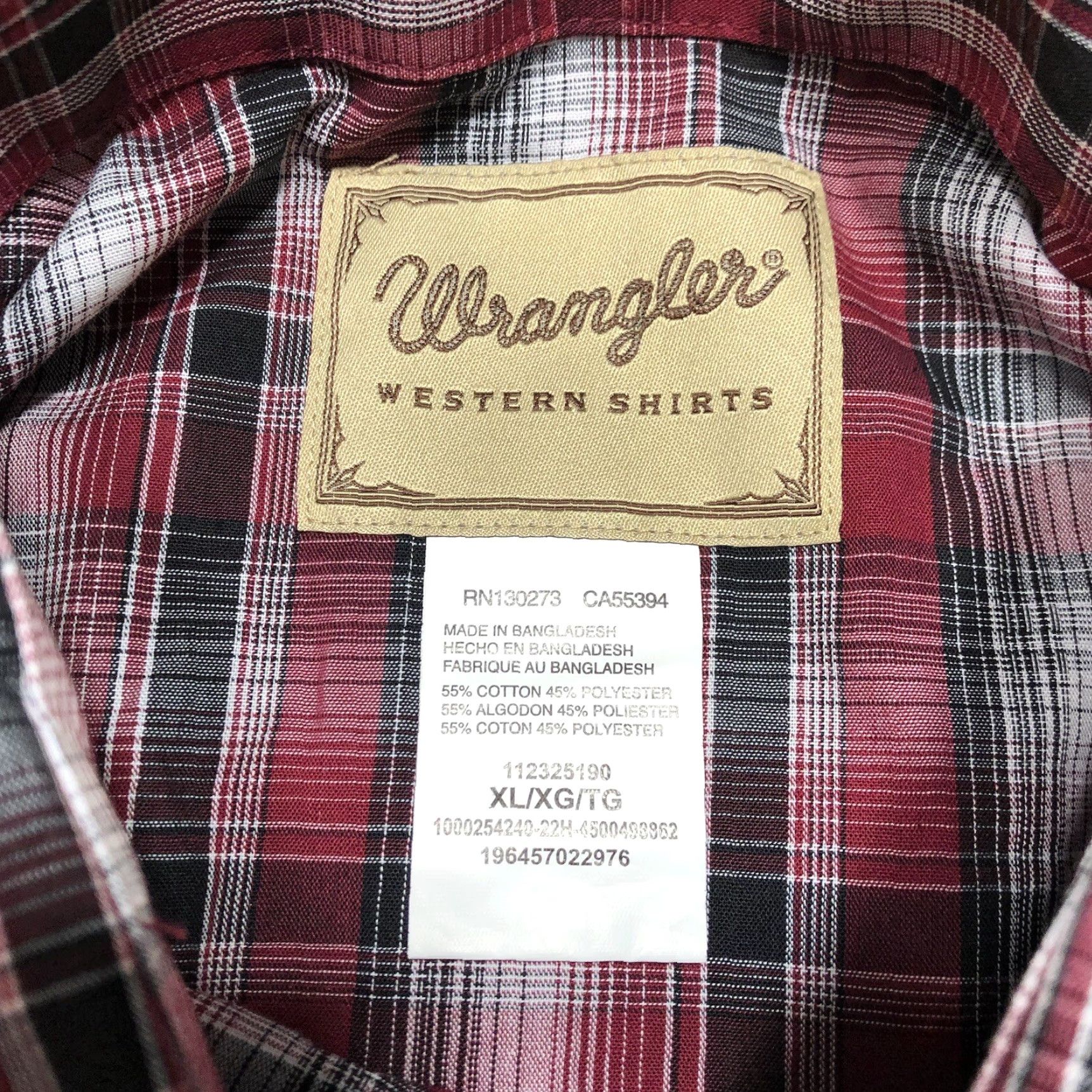 Wrangler Wrangler Pearl Snap Plaid Shirt Mens XL Red Long Sleeve Western Cowboy Size US XL / EU 56 / 4 - 4 Thumbnail