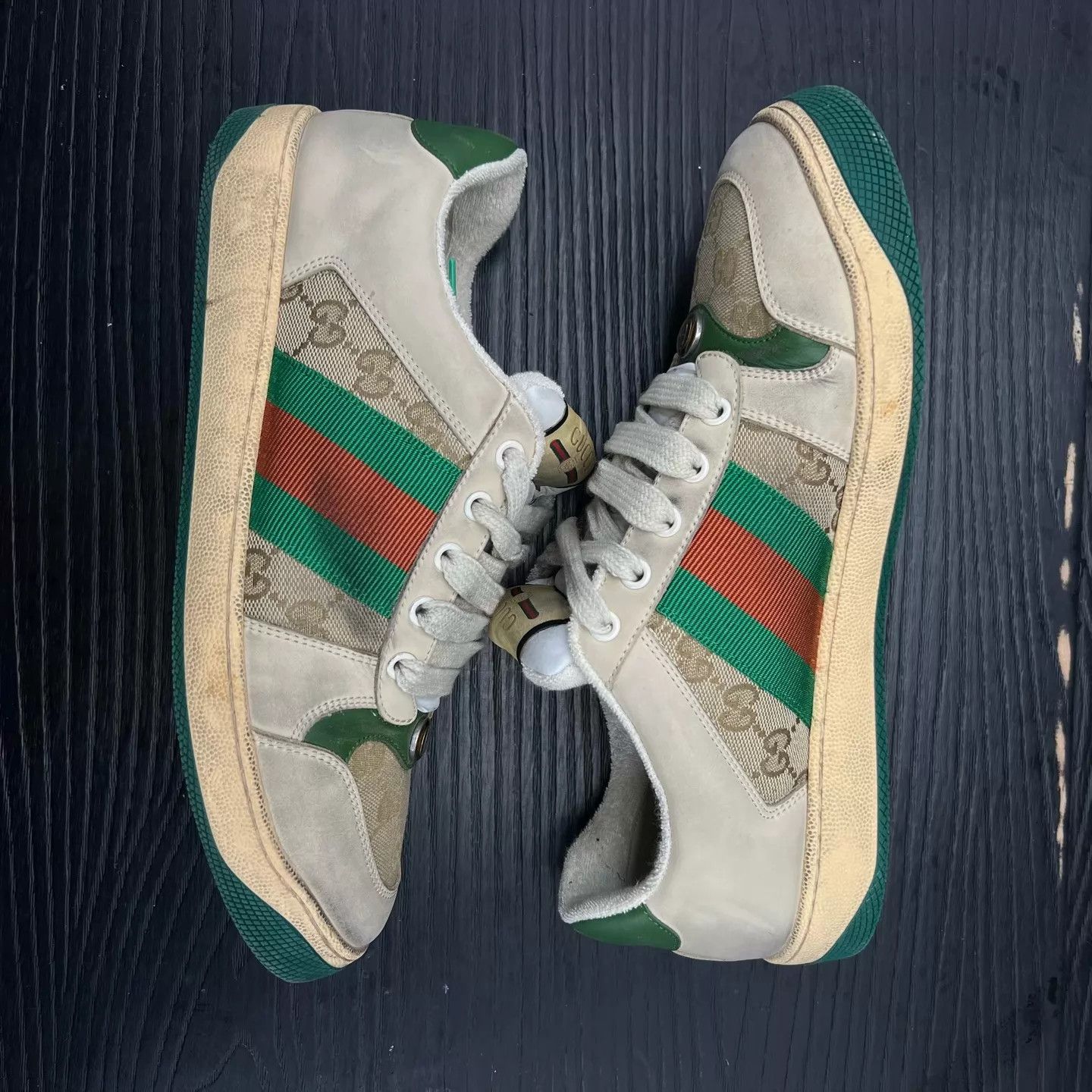 Gucci Gucci Dirty Sneakers Gray Green 7.5/41.5 Near New Size US 8.5 / EU 41-42 - 6 Thumbnail