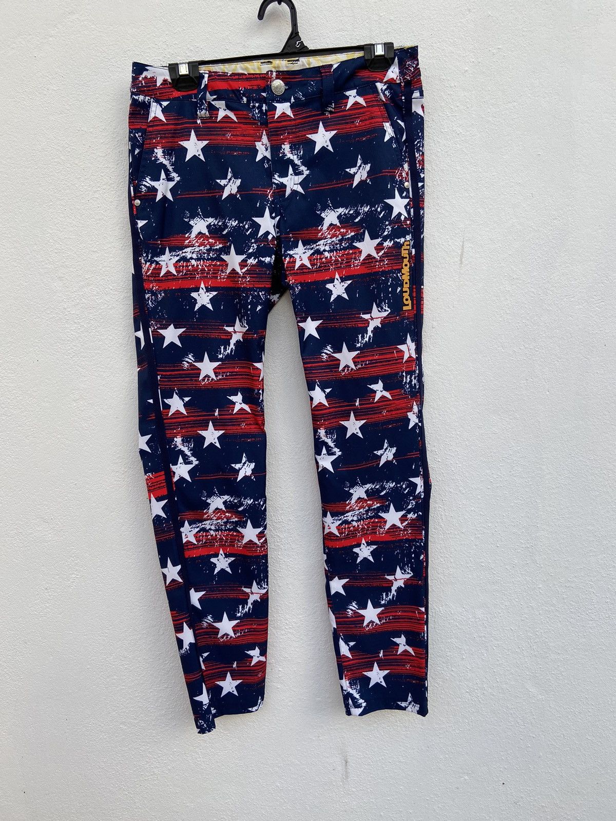 Japanese Brand 🔥 Loudmouth pants Americana flag Loudmouth golf pants Size US 30 / EU 46 - 2 Thumbnail