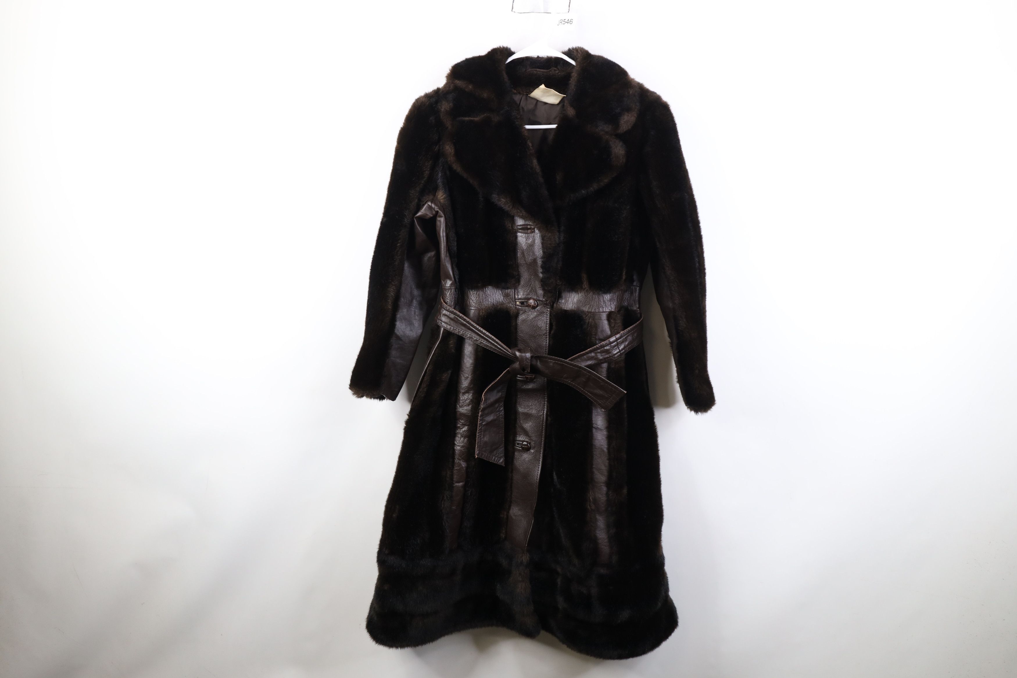 Vintage Vintage 70s Streetwear Babydoll Leather Trim Belted Jacket Size L / US 10 / IT 46 - 1 Thumbnail