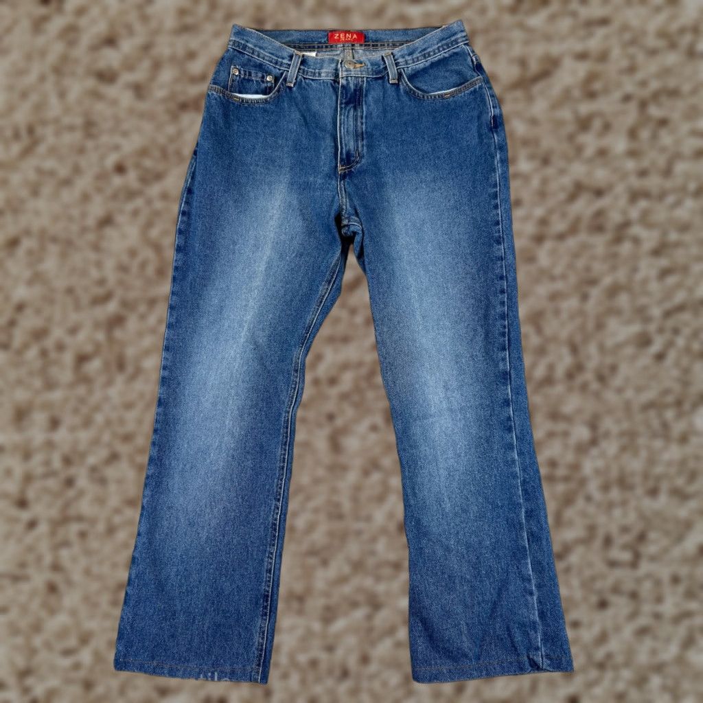 Vintage VINTAGE ZENA Jeans Womens 12 Blue Denim Bootcut 100% Cotton Y2K High Rise Size 34" / US 12 / IT 48 - 1 Thumbnail